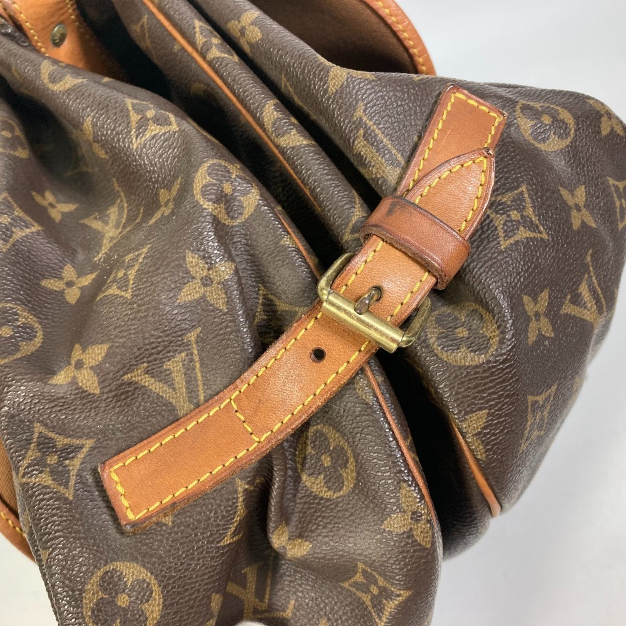 Louis Vuitton M42254 Monogram Saumur35 Shoulder Bag Brown