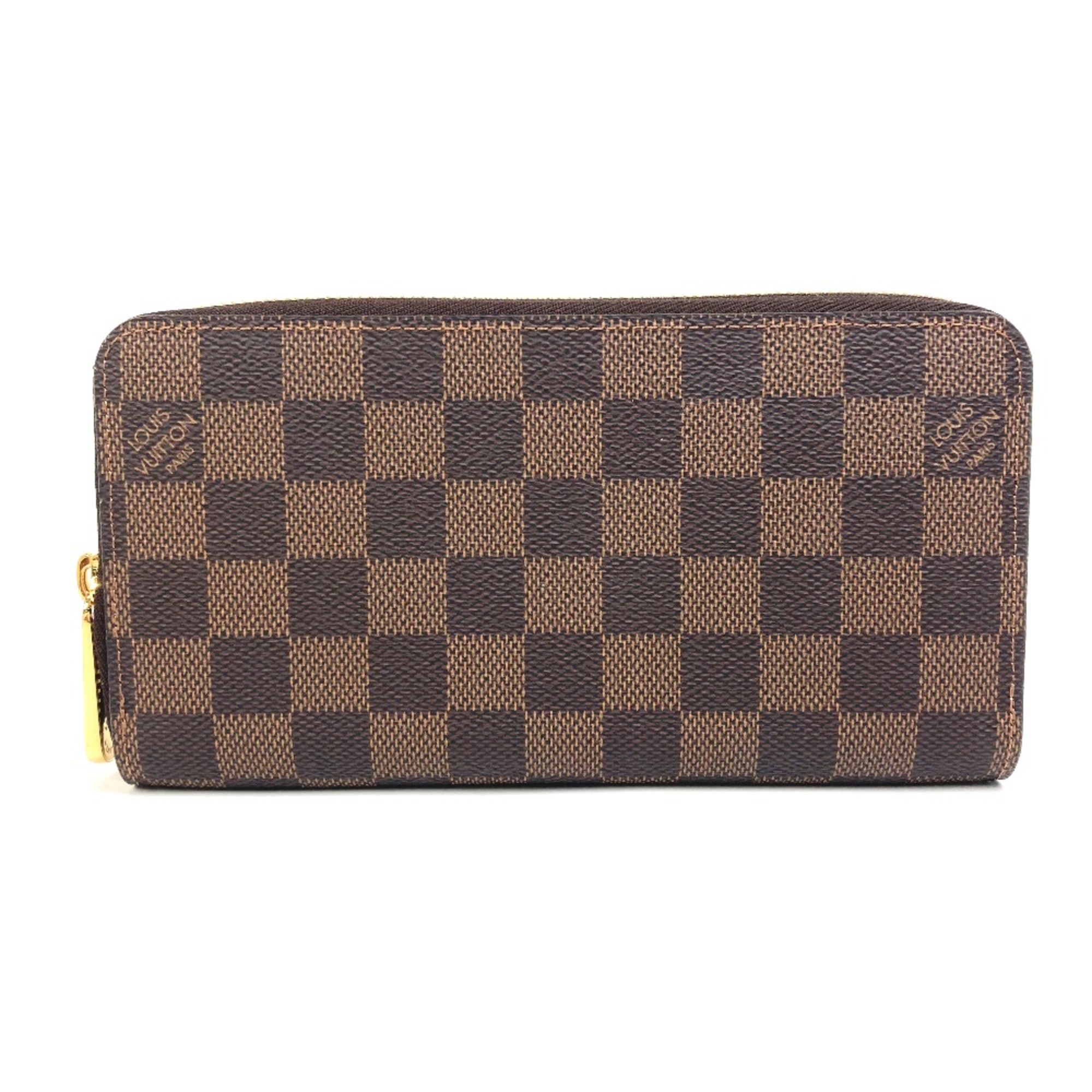 Louis Vuitton N60046 Damier Zip Around Long Wallet Rose valerine Brown