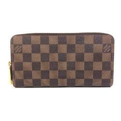 Louis Vuitton N60046 Damier Zip Around Long Wallet Rose valerine Brown