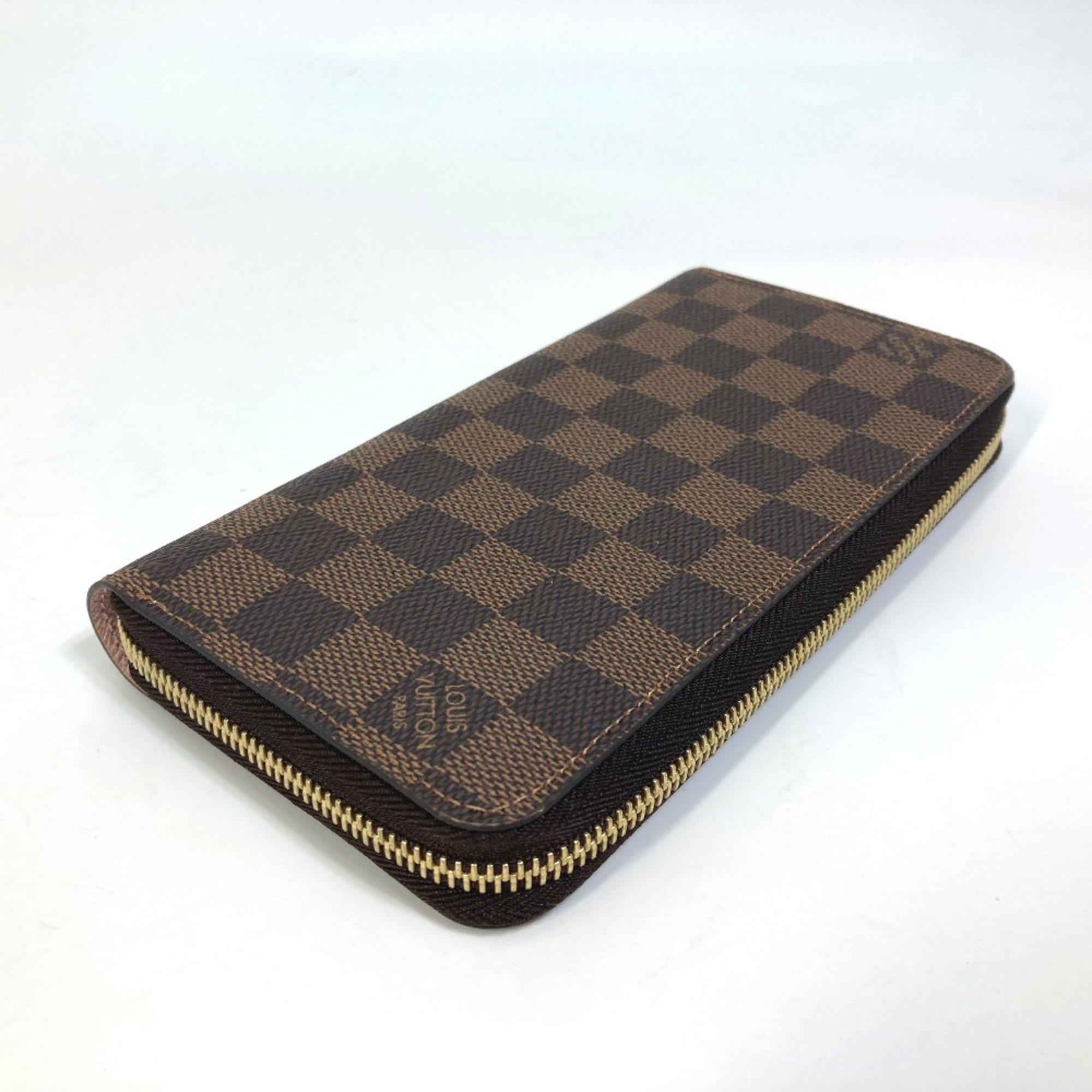 Louis Vuitton N60046 Damier Zip Around Long Wallet Rose valerine Brown