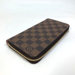 Louis Vuitton N60046 Damier Zip Around Long Wallet Rose valerine Brown