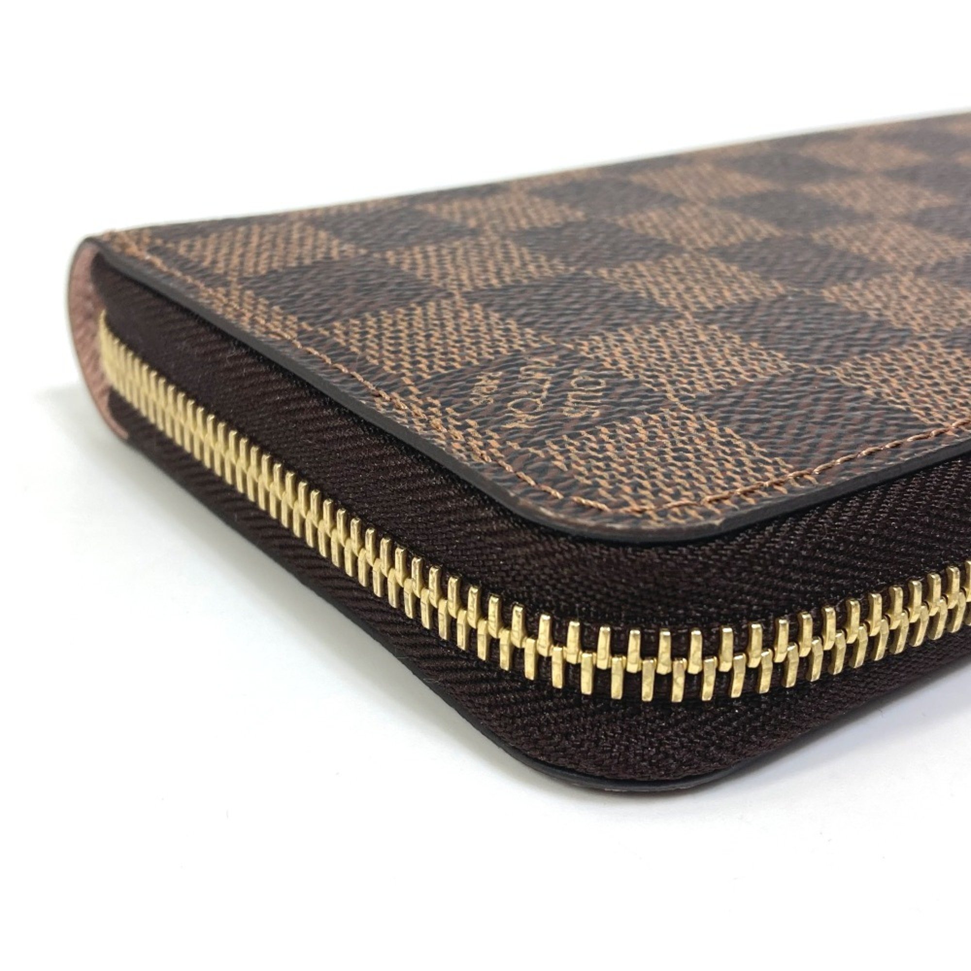 Louis Vuitton N60046 Damier Zip Around Long Wallet Rose valerine Brown