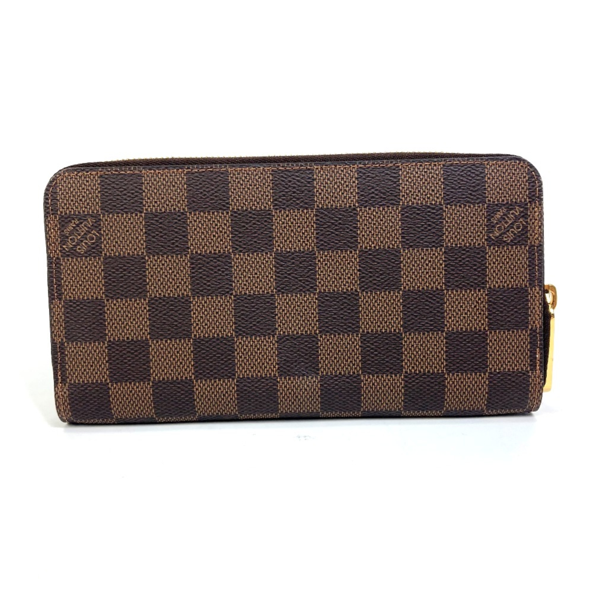 Louis Vuitton N60046 Damier Zip Around Long Wallet Rose valerine Brown