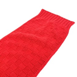 Louis Vuitton Damier charpes Helsinki leather tag knit scarf Scarf Red