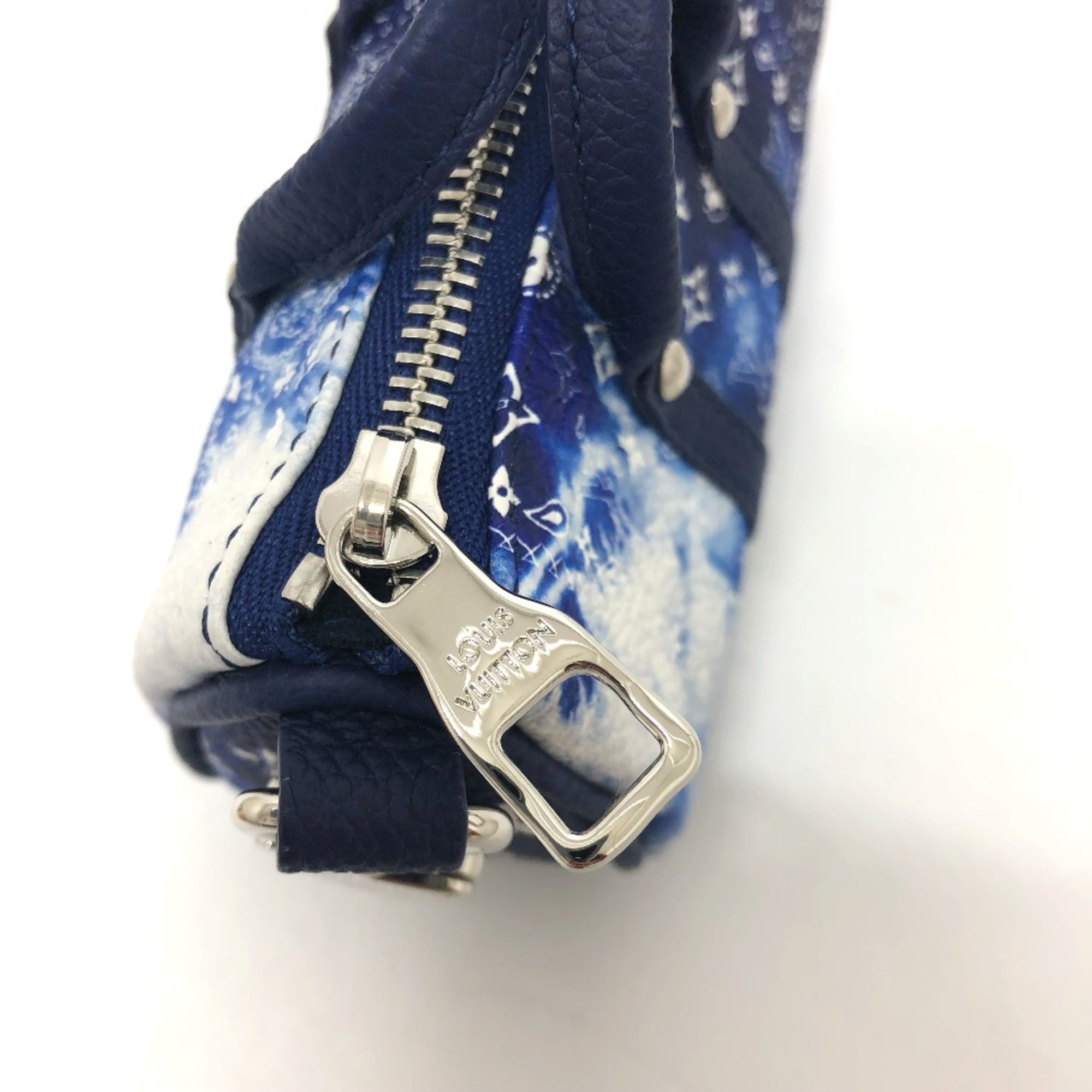 Louis Vuitton MP3337 Monogram bandana bag/accessories Key Holder blue SilverHardware