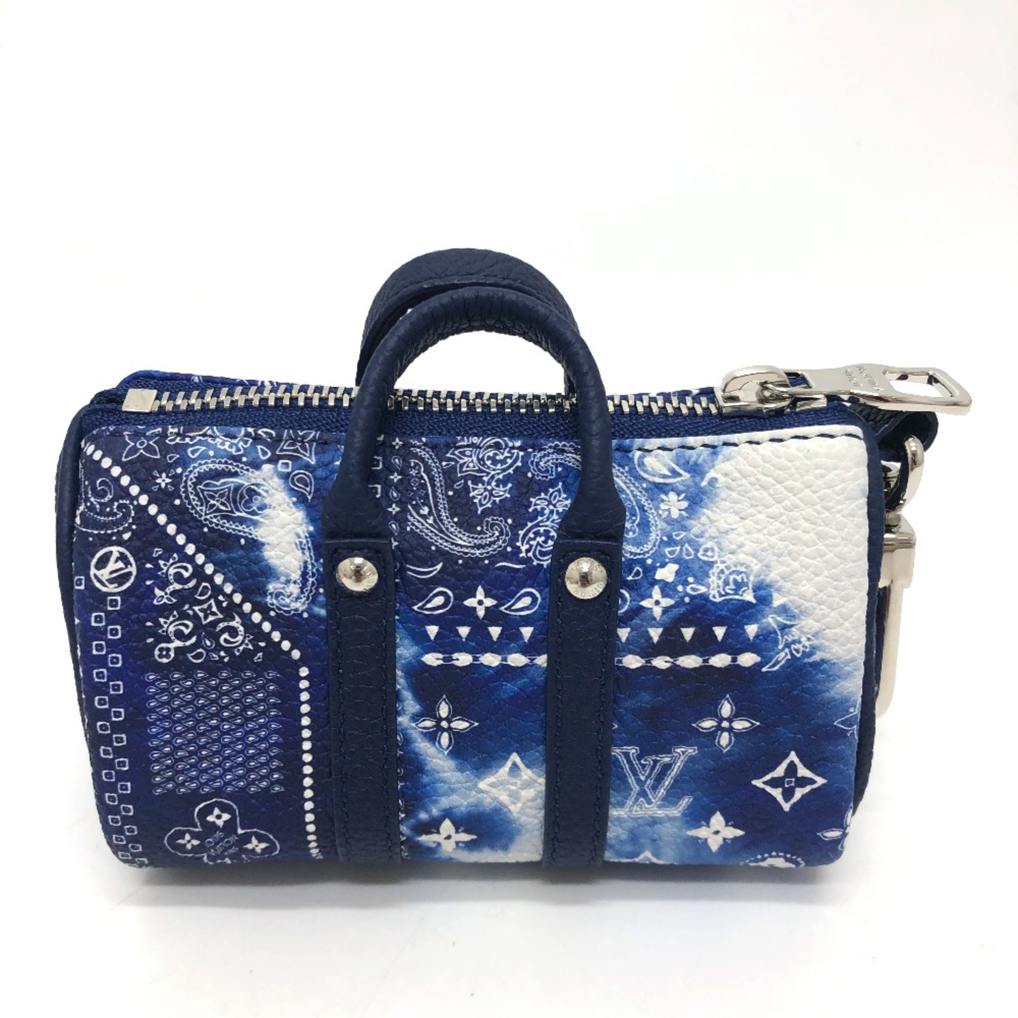 Louis Vuitton MP3337 Monogram bandana bag/accessories Key Holder blue SilverHardware