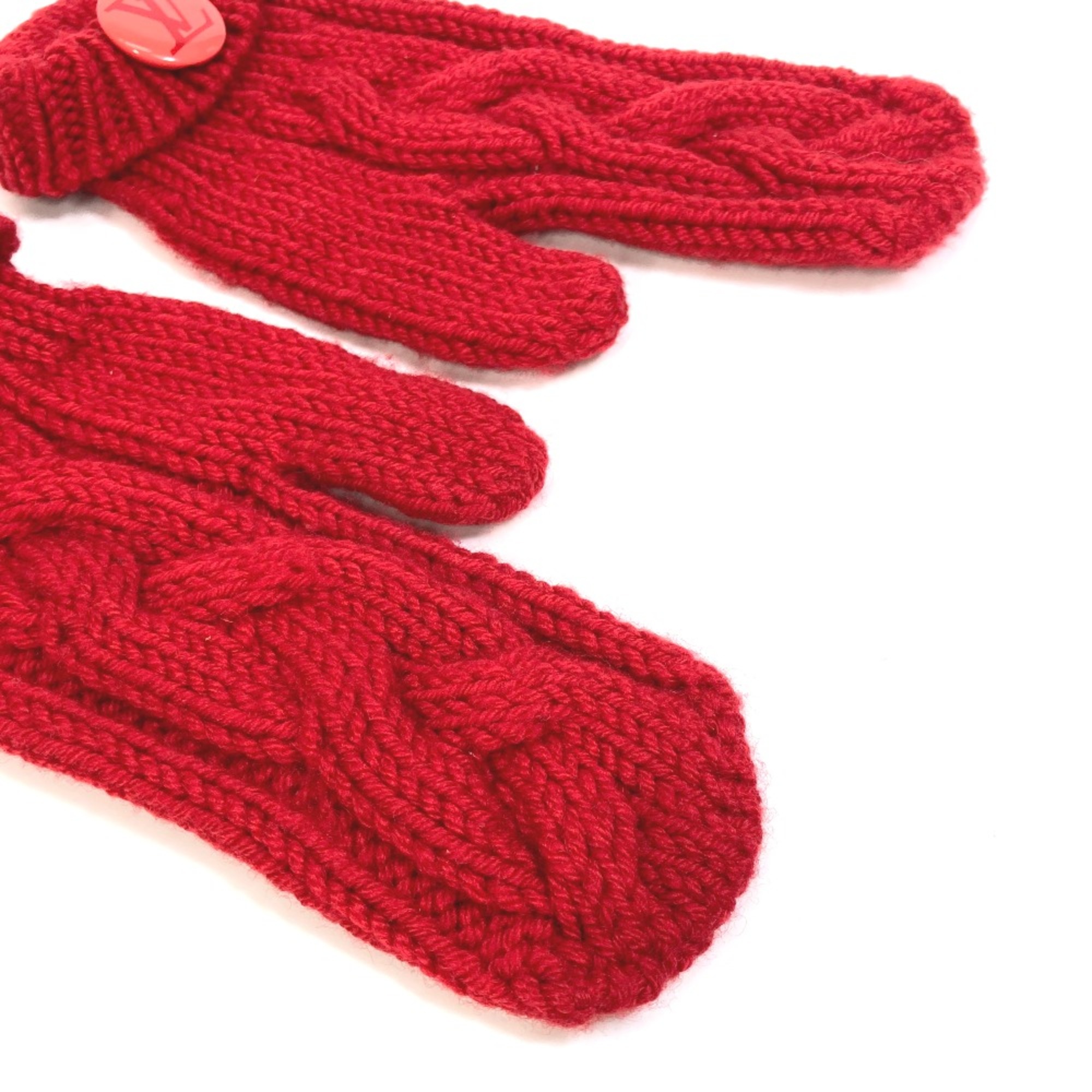 Louis Vuitton Mitten glove gloves Red