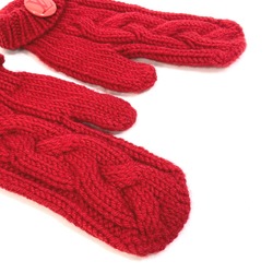 Louis Vuitton Mitten glove gloves Red