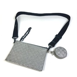 Louis Vuitton M59682 damier glitter bag coin purse pouch Crossbody Shoulder Bag Silver Black