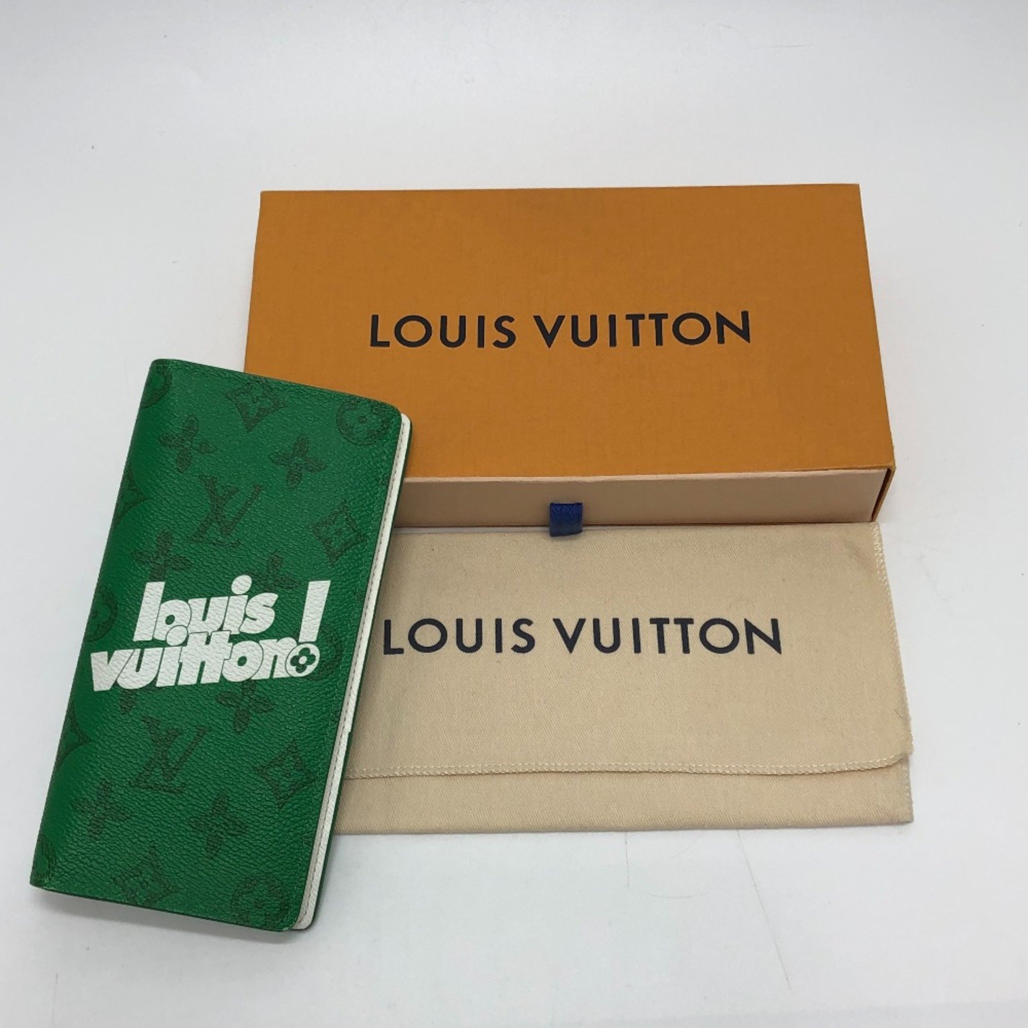 Louis Vuitton M80801 Monogram Everyday LV Bifold Long Wallet Green SilverHardware