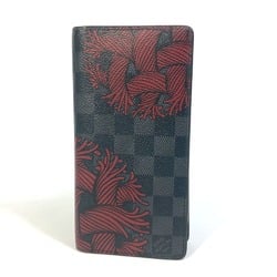 Louis Vuitton N41676 Damier Graphite Bifold Long Wallet Black Red