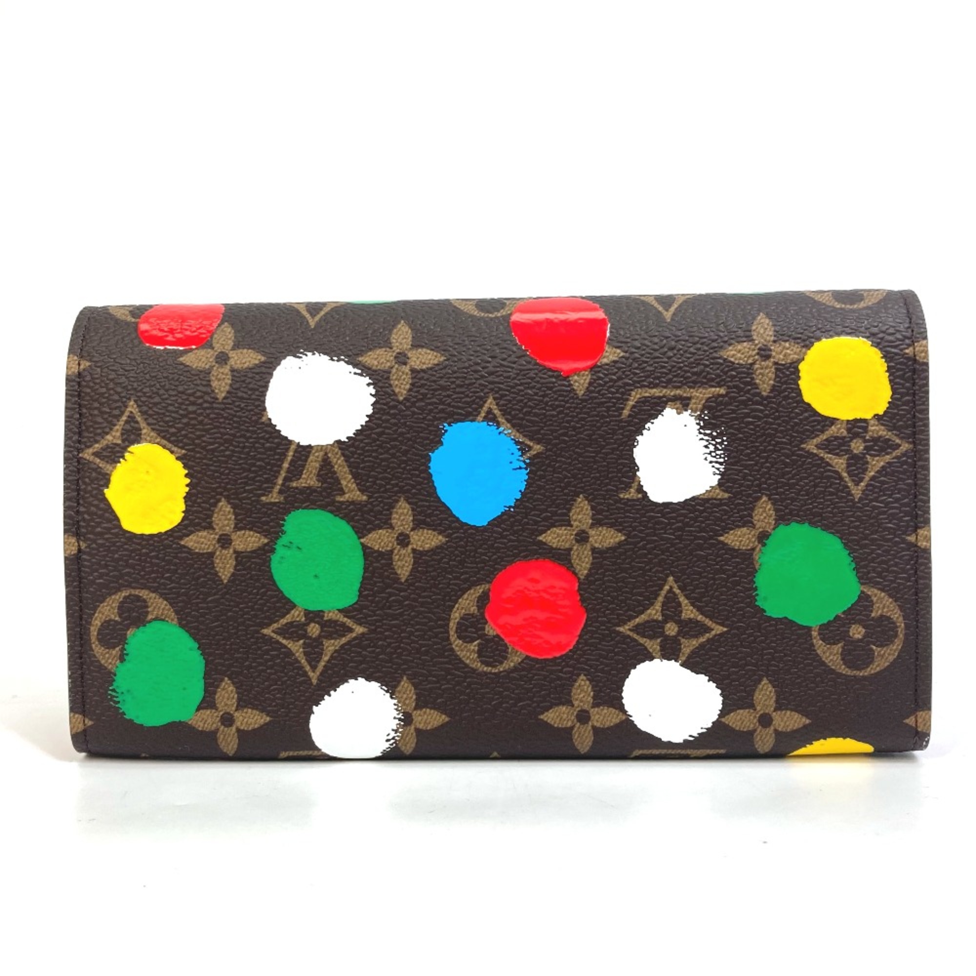 Louis Vuitton M81980 LV x YK Yayoi Kusama Monogram Two fold Long Wallet Brown Multicolore