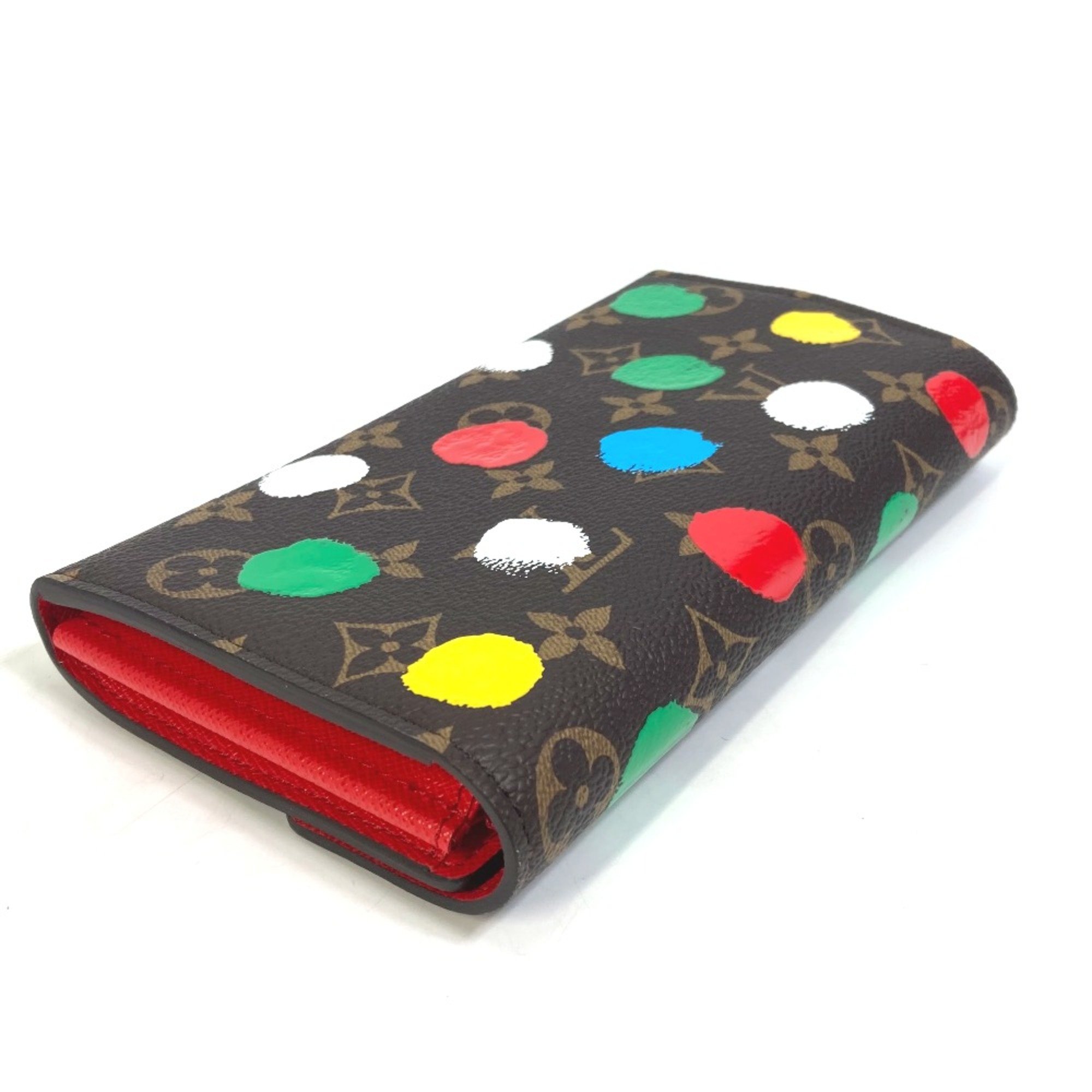 Louis Vuitton M81980 LV x YK Yayoi Kusama Monogram Two fold Long Wallet Brown Multicolore