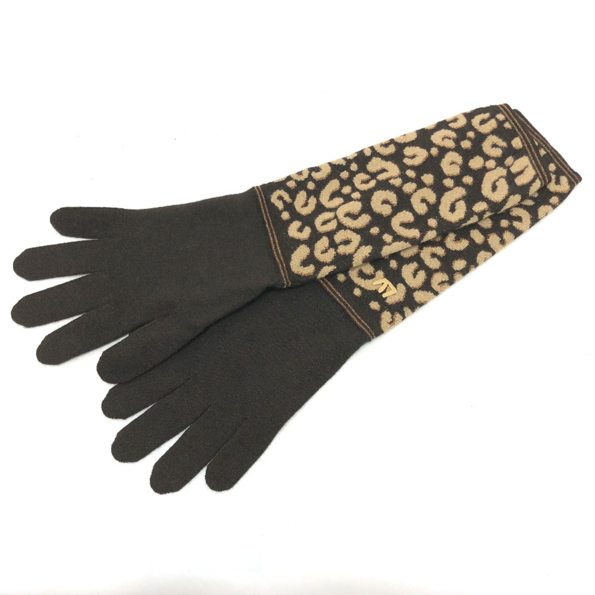 Louis Vuitton M58347 Leopard Glove gloves Brown