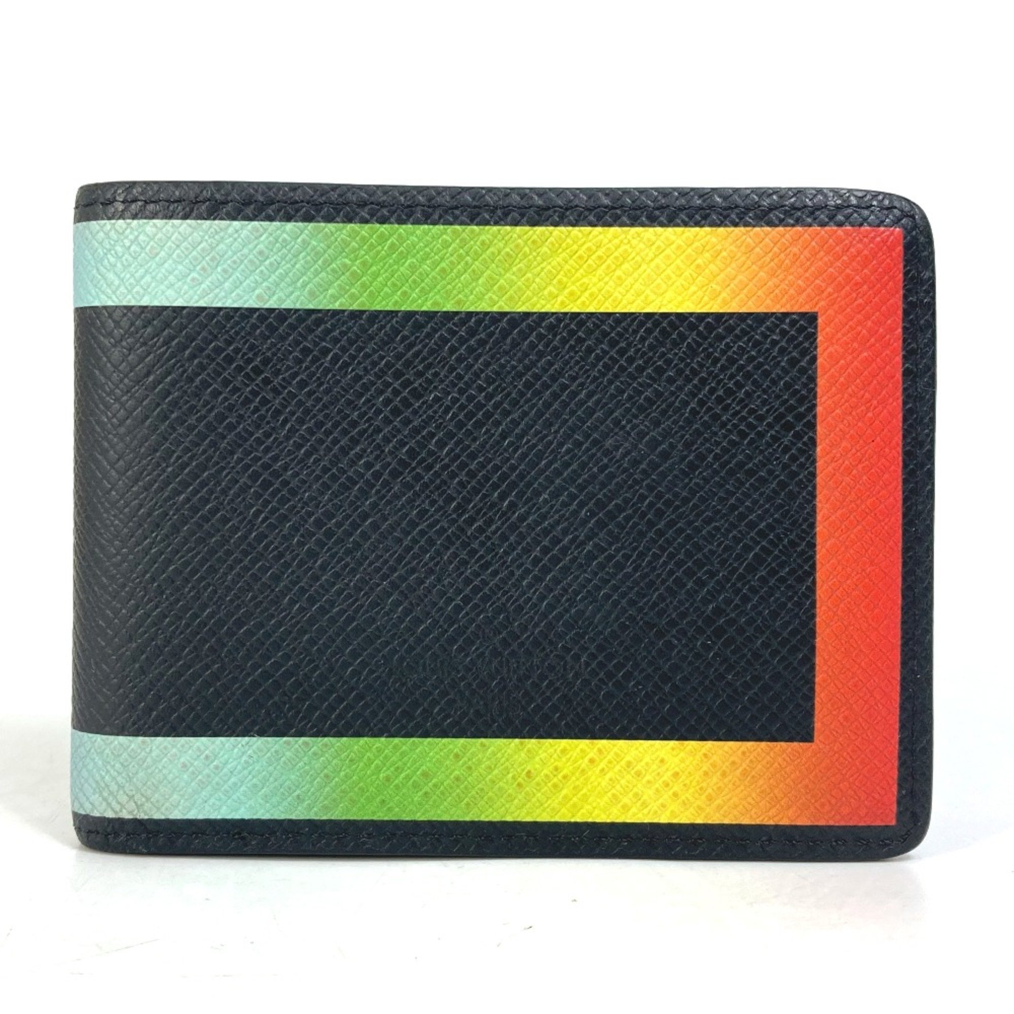 Louis Vuitton M30346 Taiga Rainbow Bill Compartment Folded wallet Black Multicolore