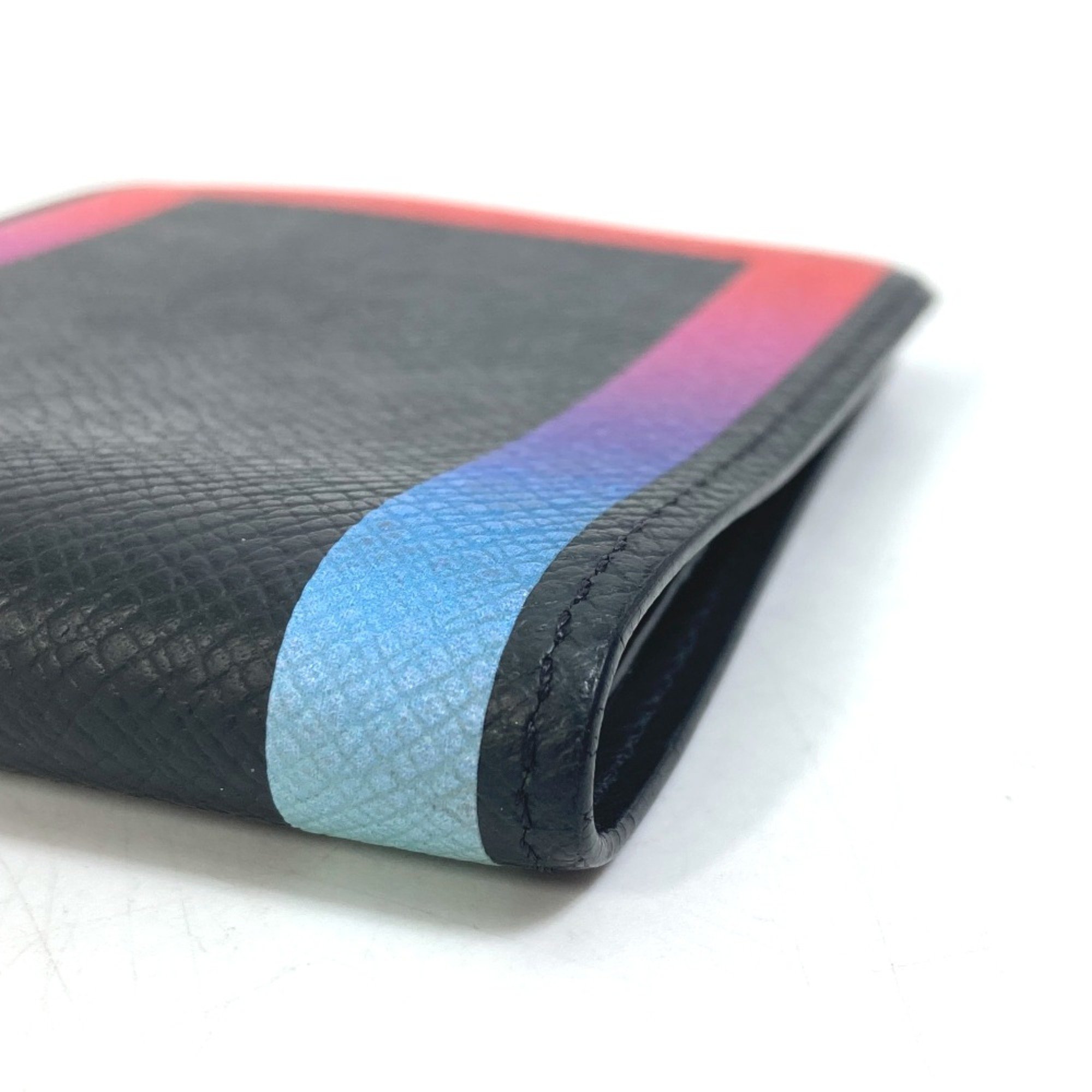 Louis Vuitton M30346 Taiga Rainbow Bill Compartment Folded wallet Black Multicolore