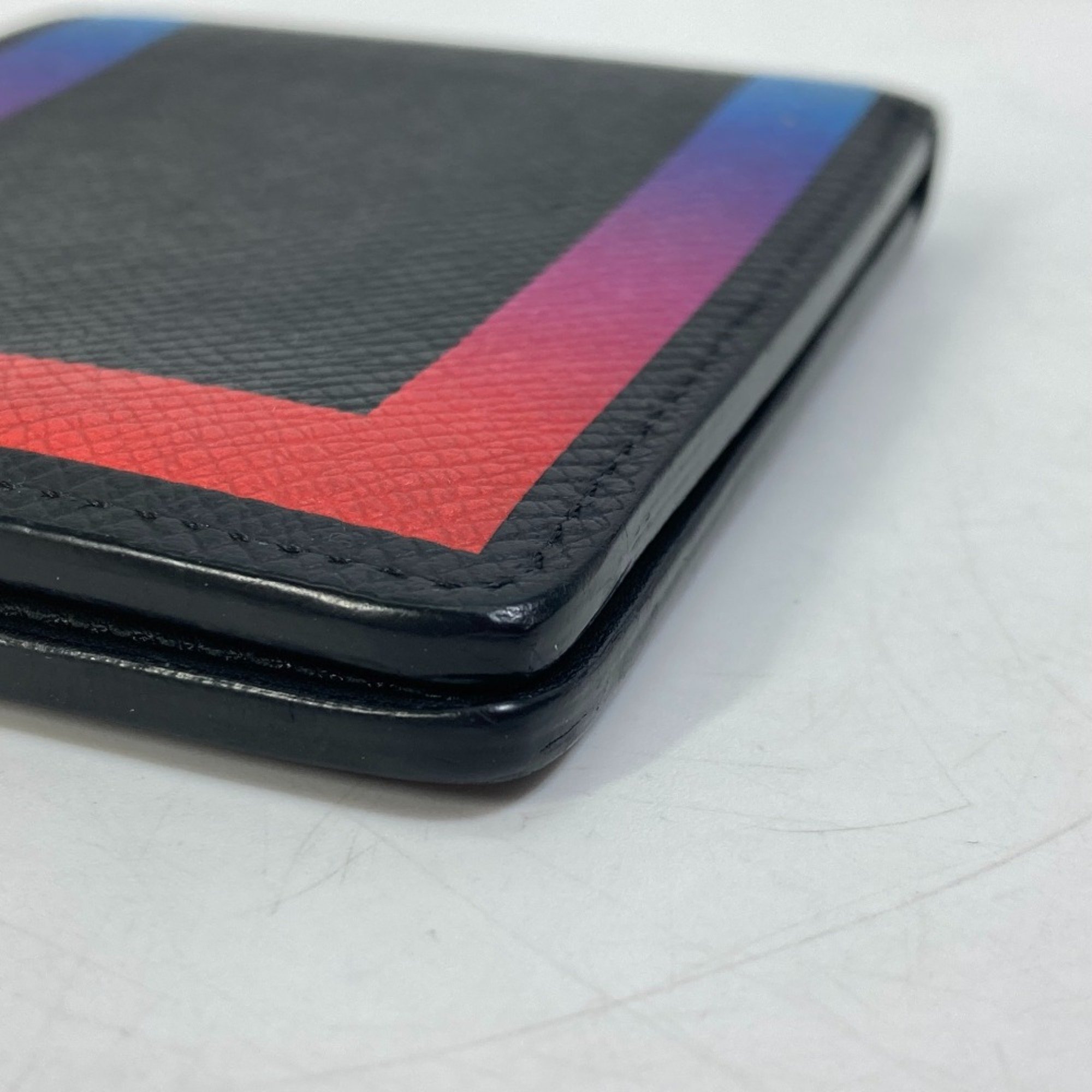 Louis Vuitton M30346 Taiga Rainbow Bill Compartment Folded wallet Black Multicolore