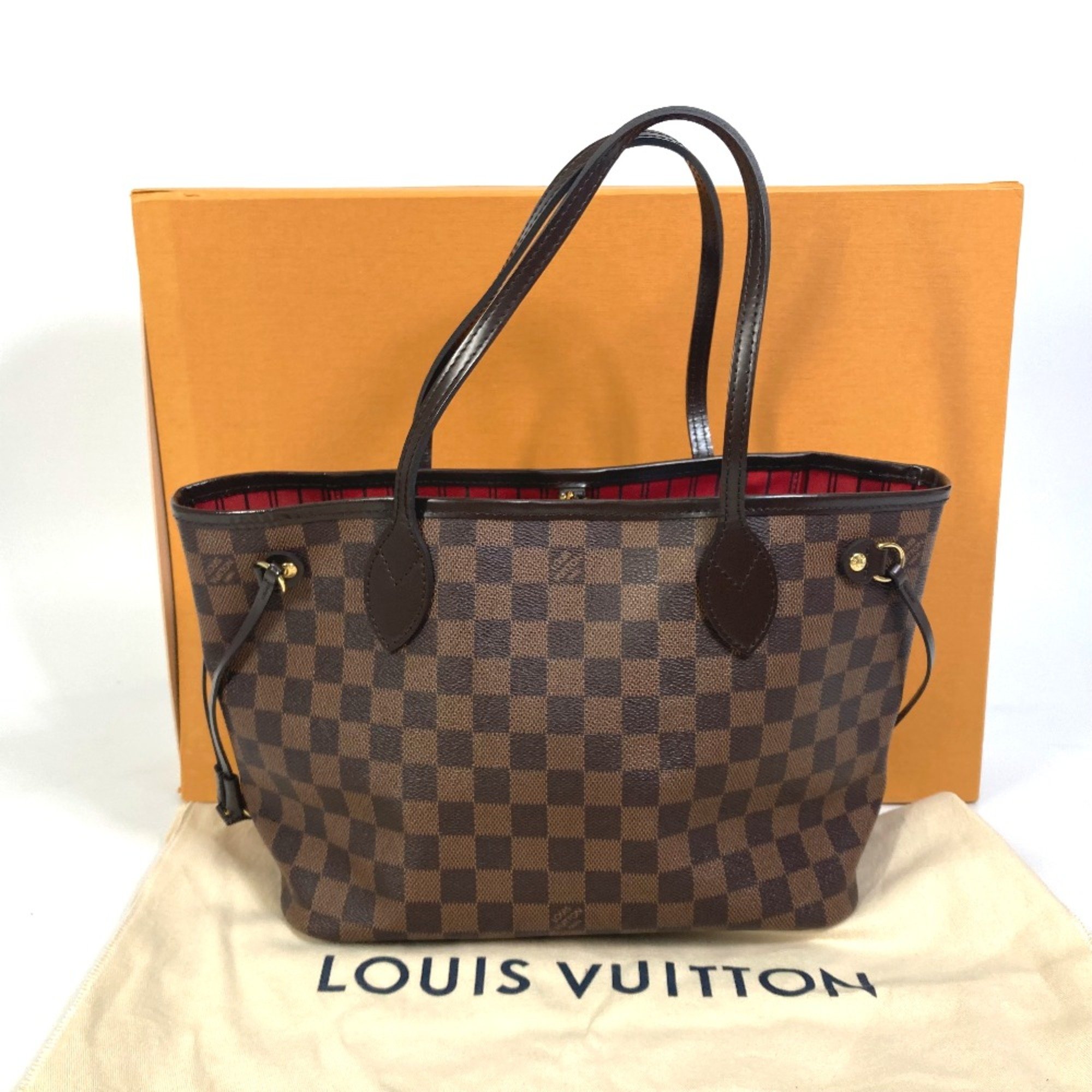 Louis Vuitton N41359 Damier bag shawl Tote Bag Brown GoldHardware