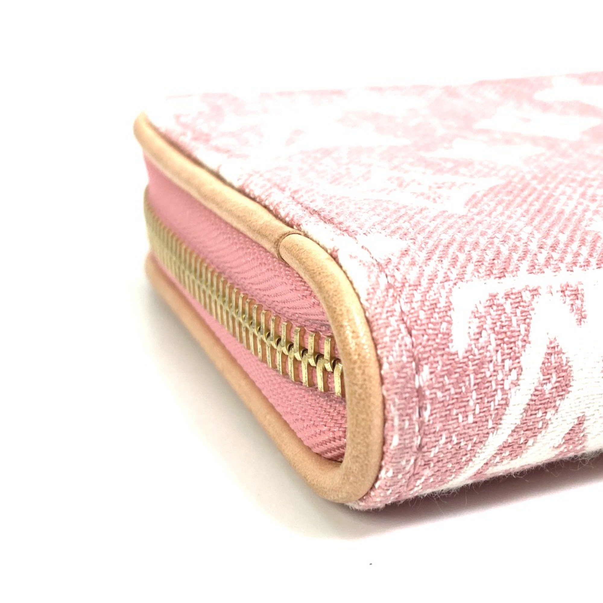 Louis Vuitton M81182 MonogramDenim Zip Around Long Wallet pink