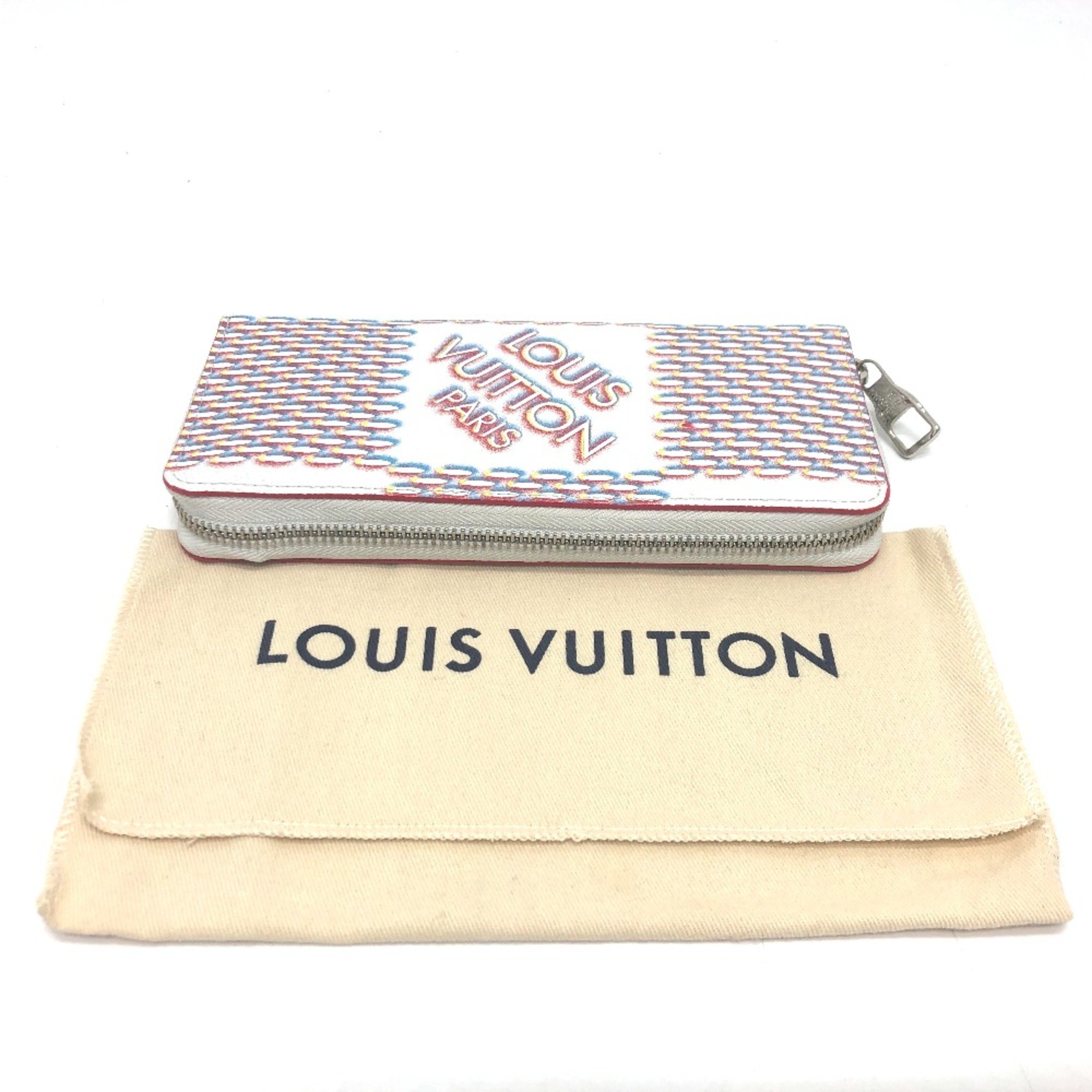 Louis Vuitton M81403 Damier Spray Wallet Long Wallet White SilverHardware