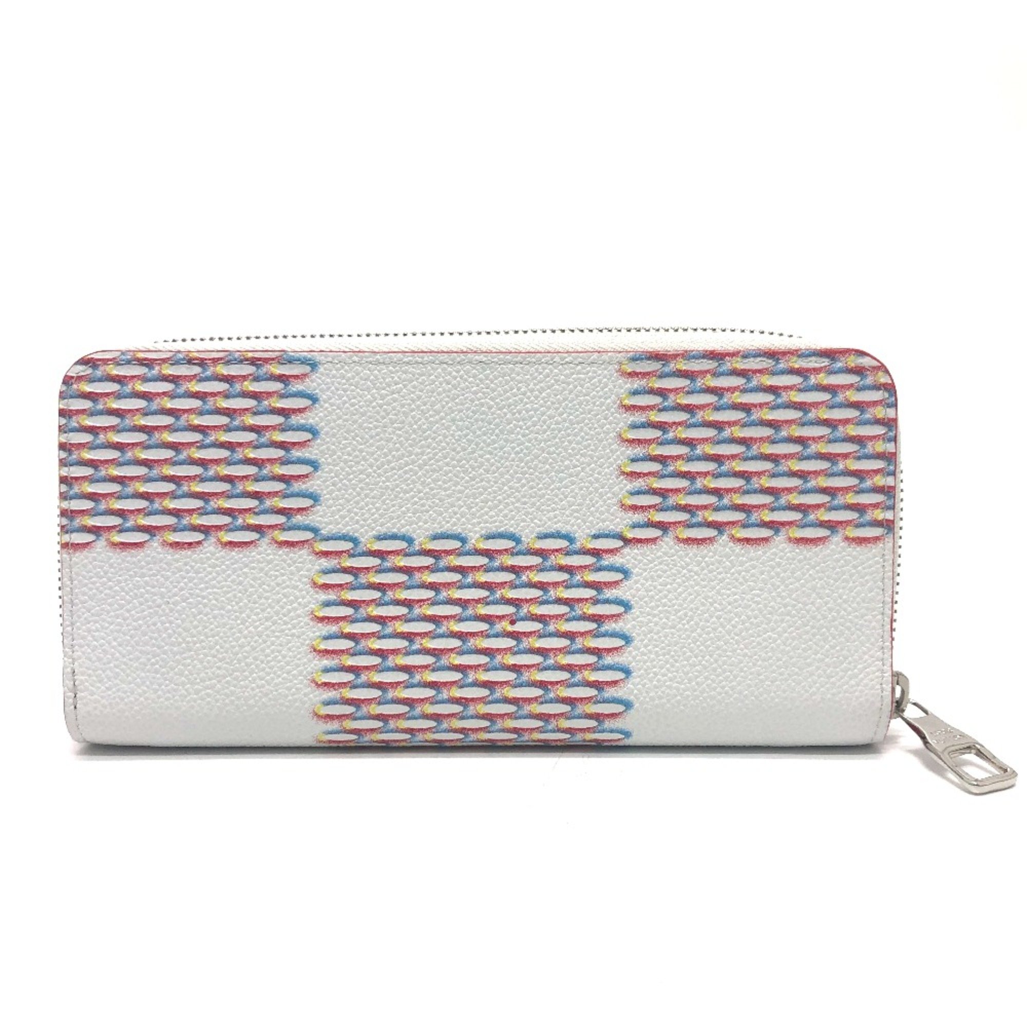 Louis Vuitton M81403 Damier Spray Wallet Long Wallet White SilverHardware