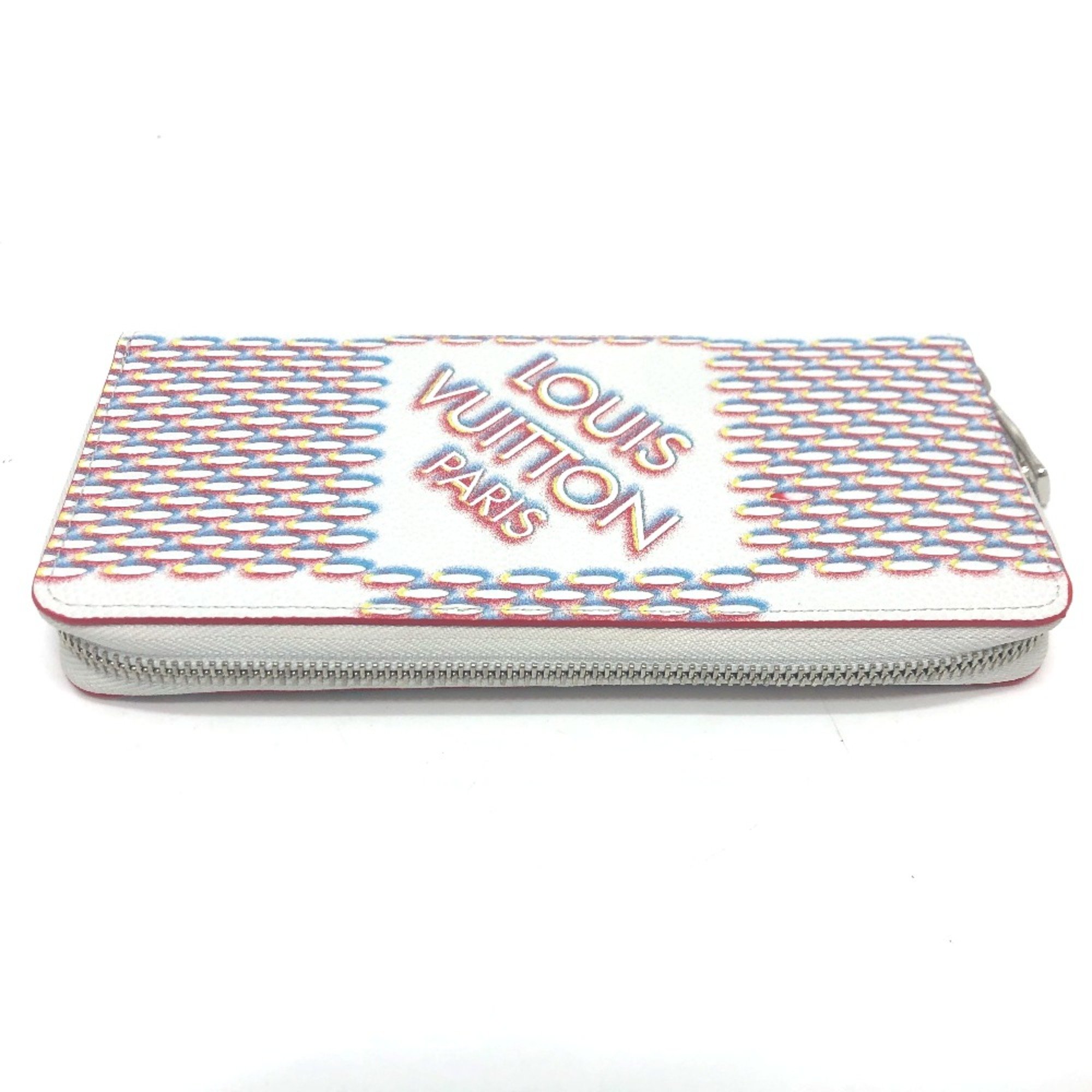 Louis Vuitton M81403 Damier Spray Wallet Long Wallet White SilverHardware