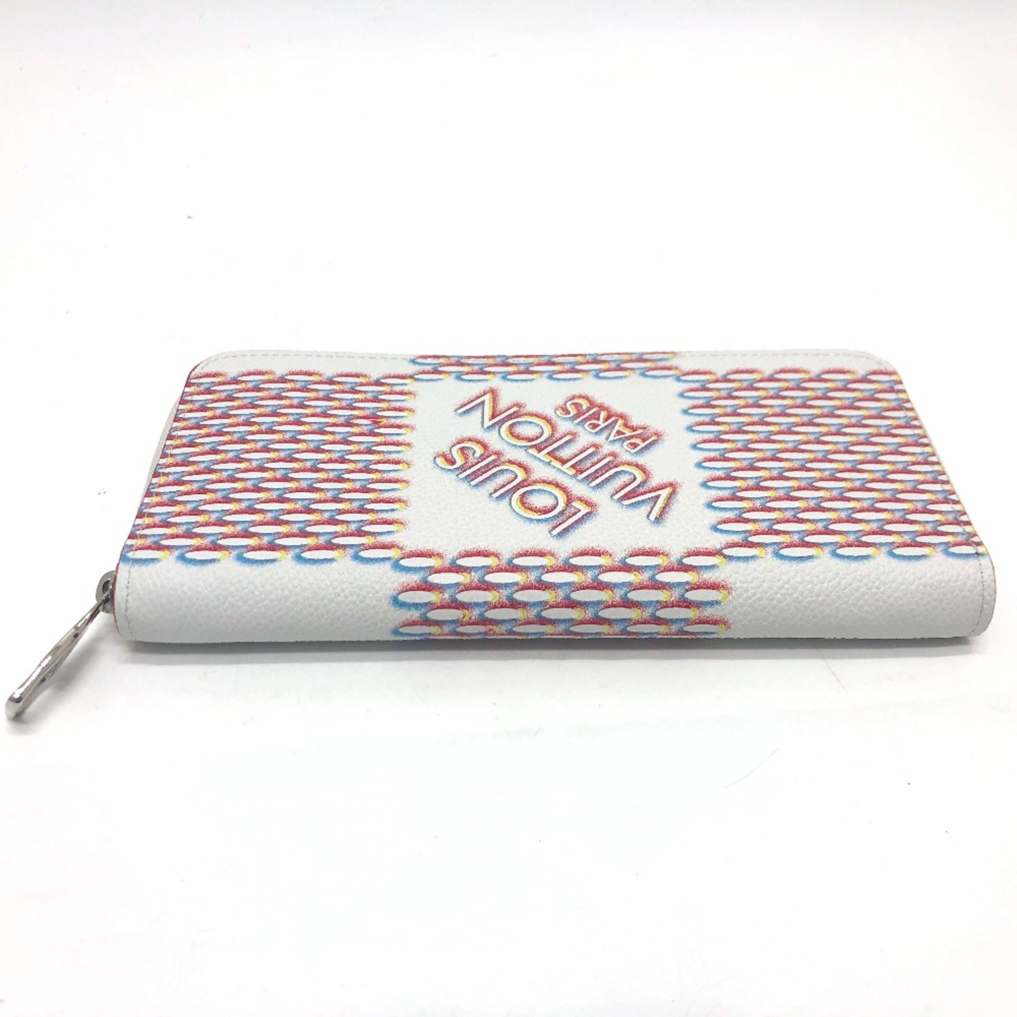 Louis Vuitton M81403 Damier Spray Wallet Long Wallet White SilverHardware