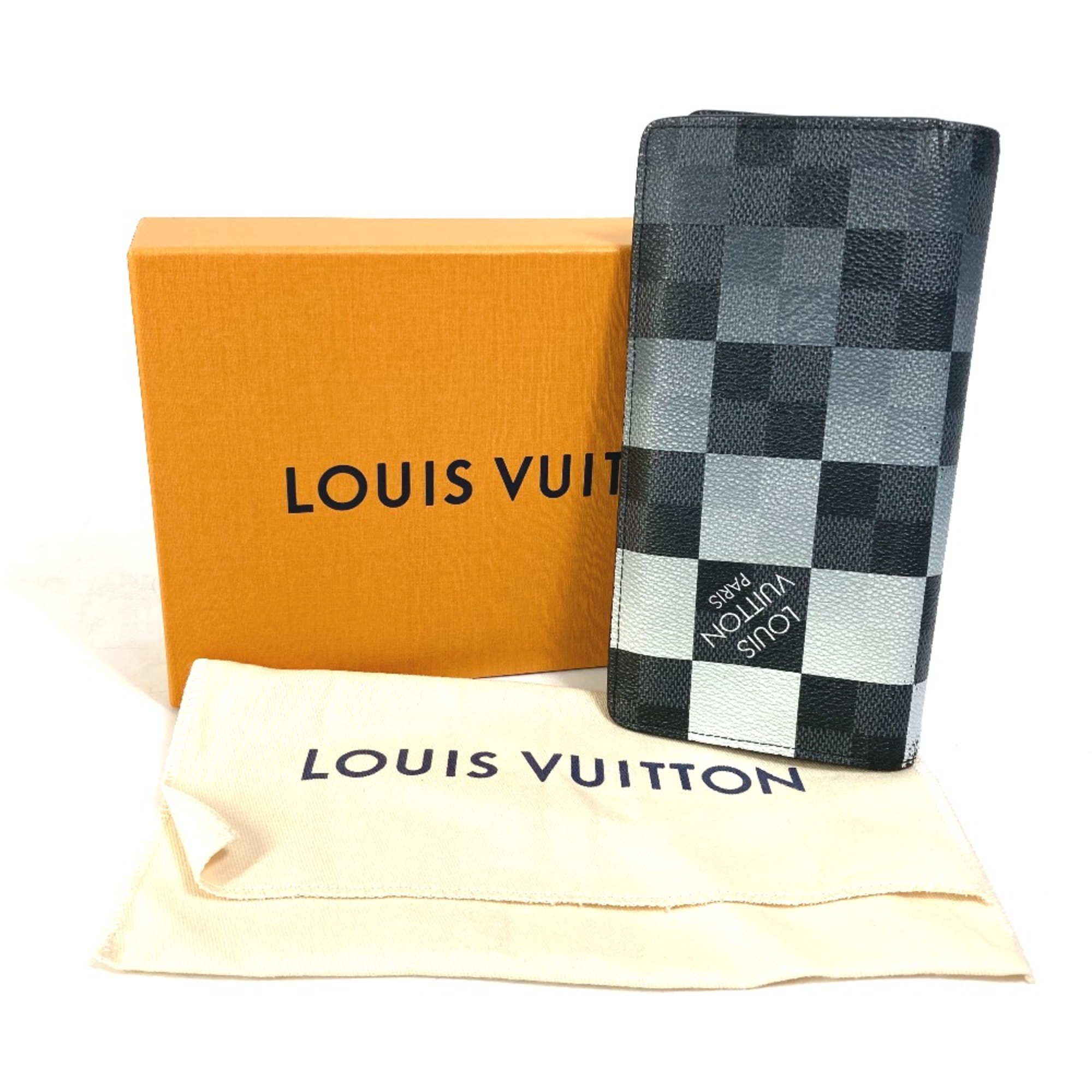 Louis Vuitton N40415 Damier Graphite Giant Two fold Long Wallet Black