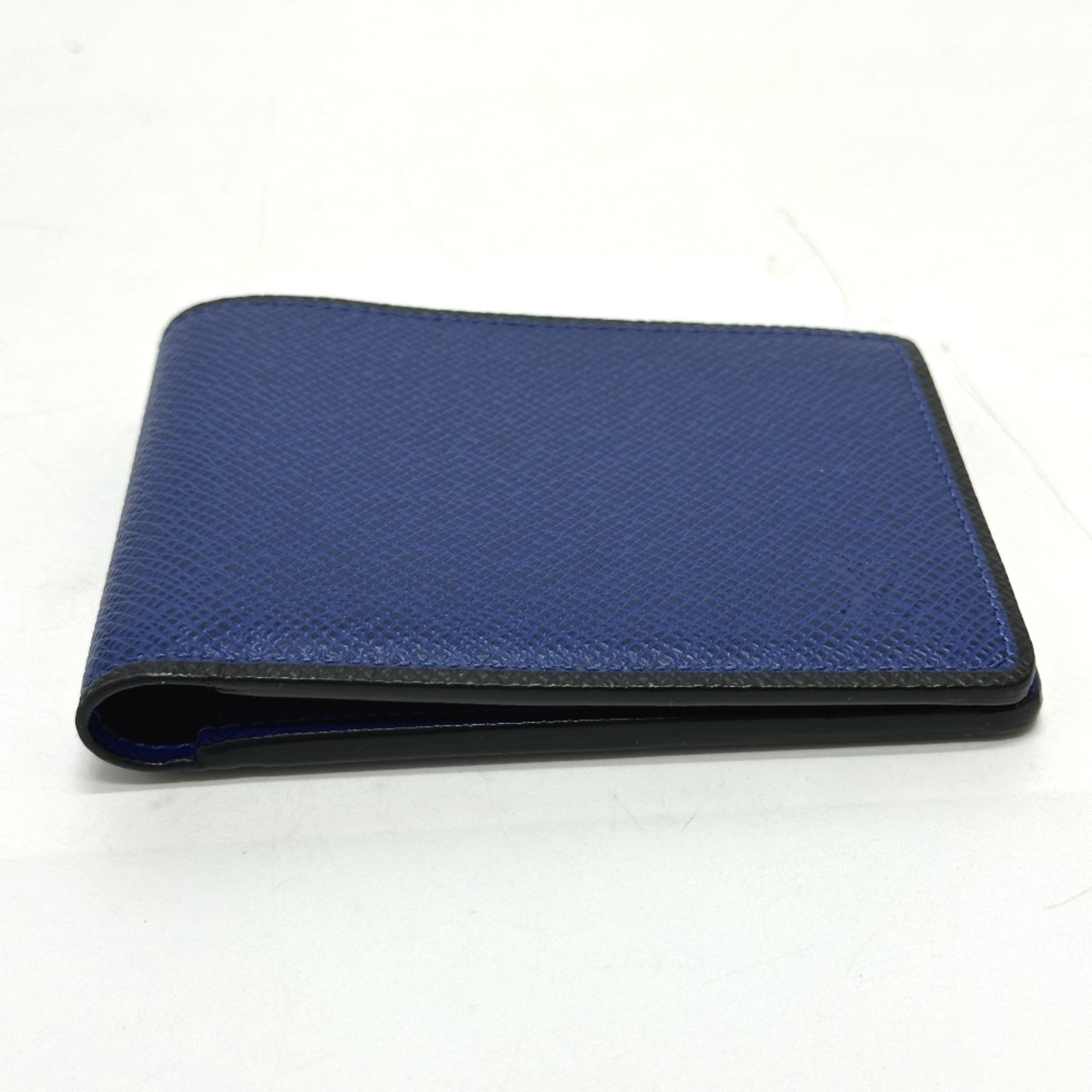 Louis Vuitton M30565 Taiga Bill Compartment Folded wallet blue