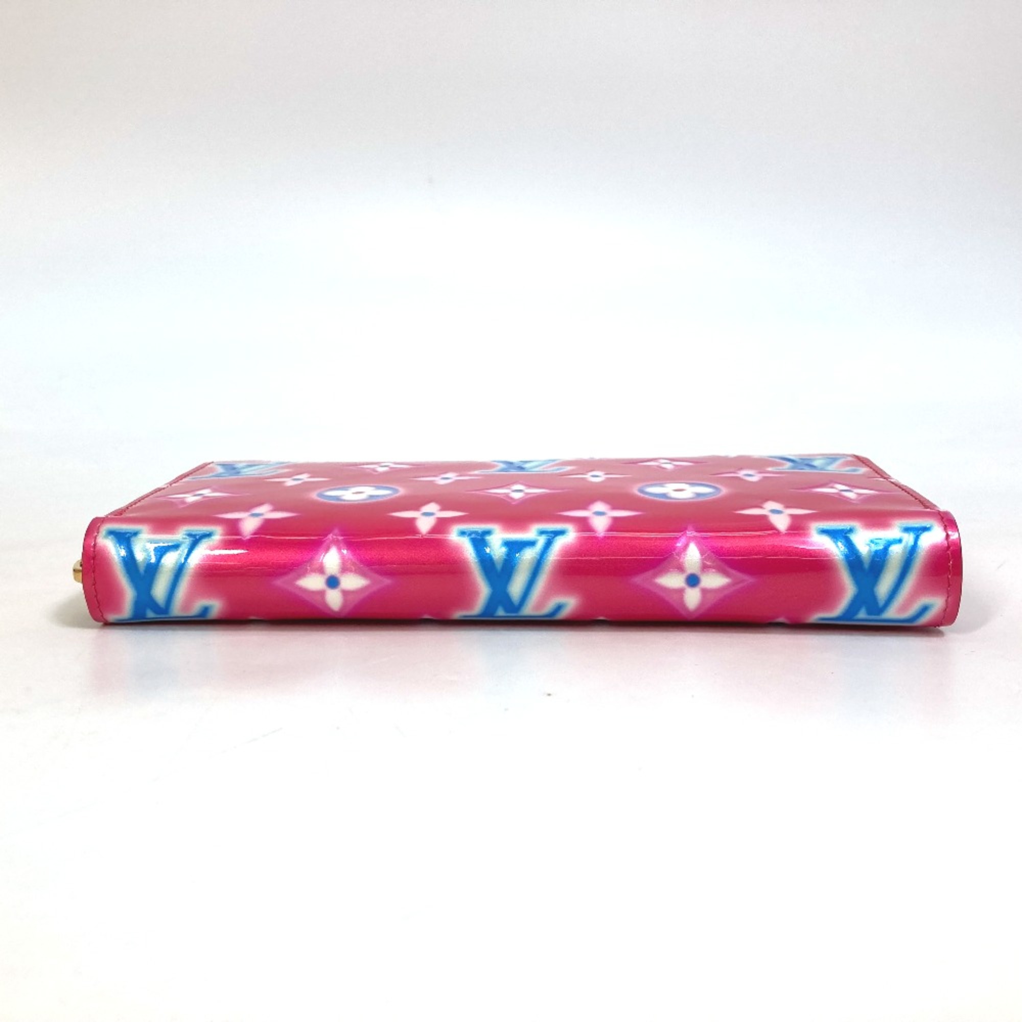 Louis Vuitton M81154 MonogramVernis 2022 Valentine Limited Long Wallet Fuchsia Neon pink