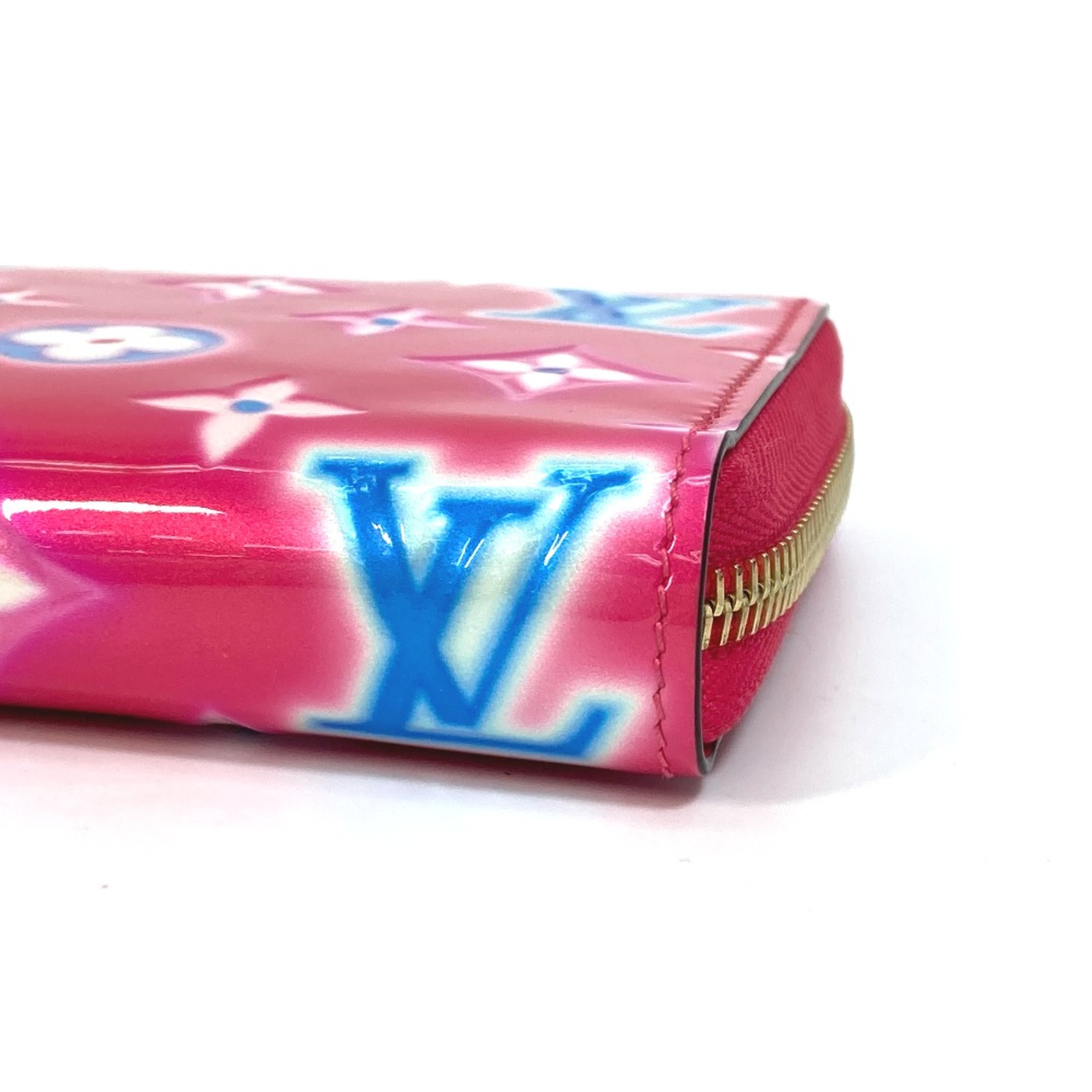 Louis Vuitton M81154 MonogramVernis 2022 Valentine Limited Long Wallet Fuchsia Neon pink