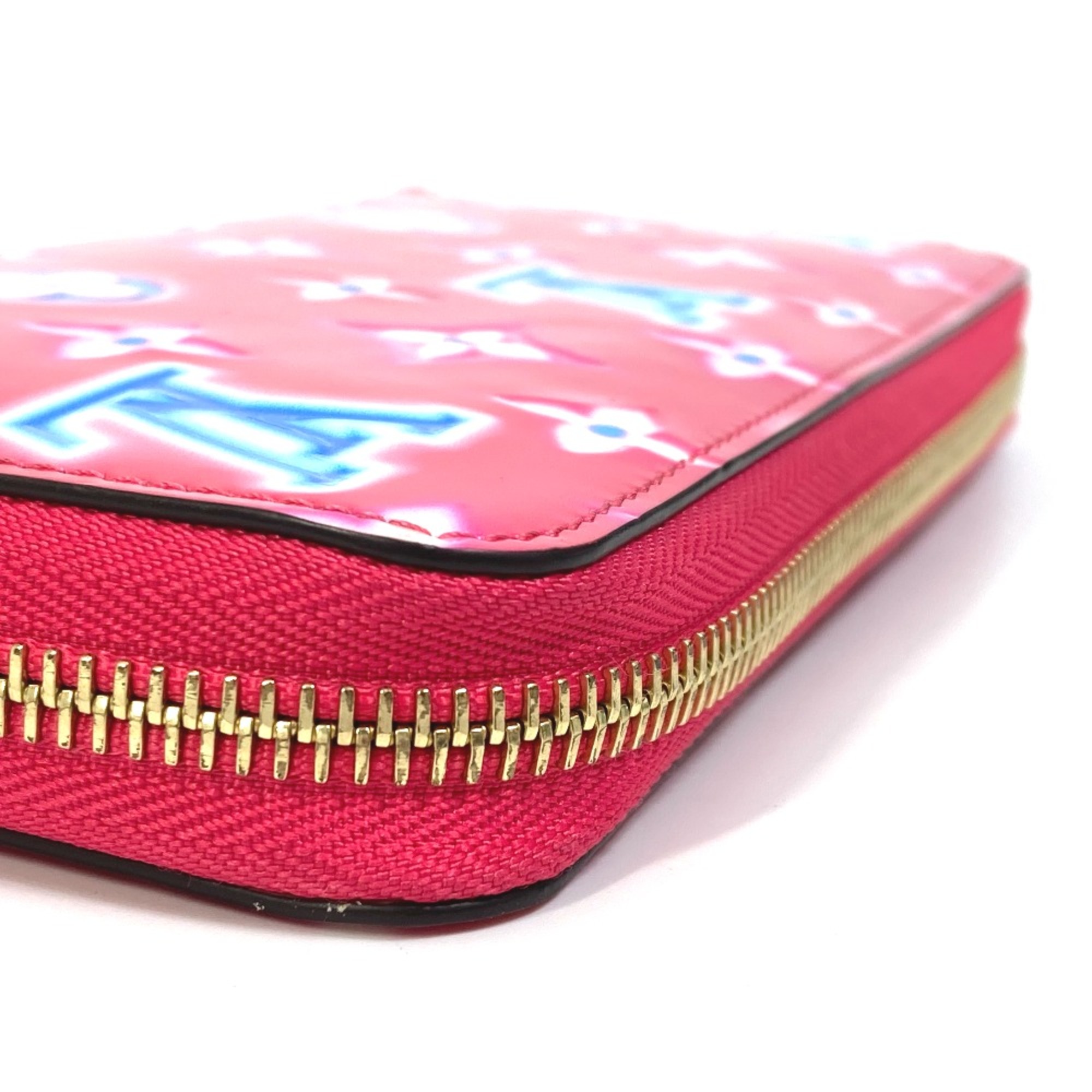 Louis Vuitton M81154 MonogramVernis 2022 Valentine Limited Long Wallet Fuchsia Neon pink