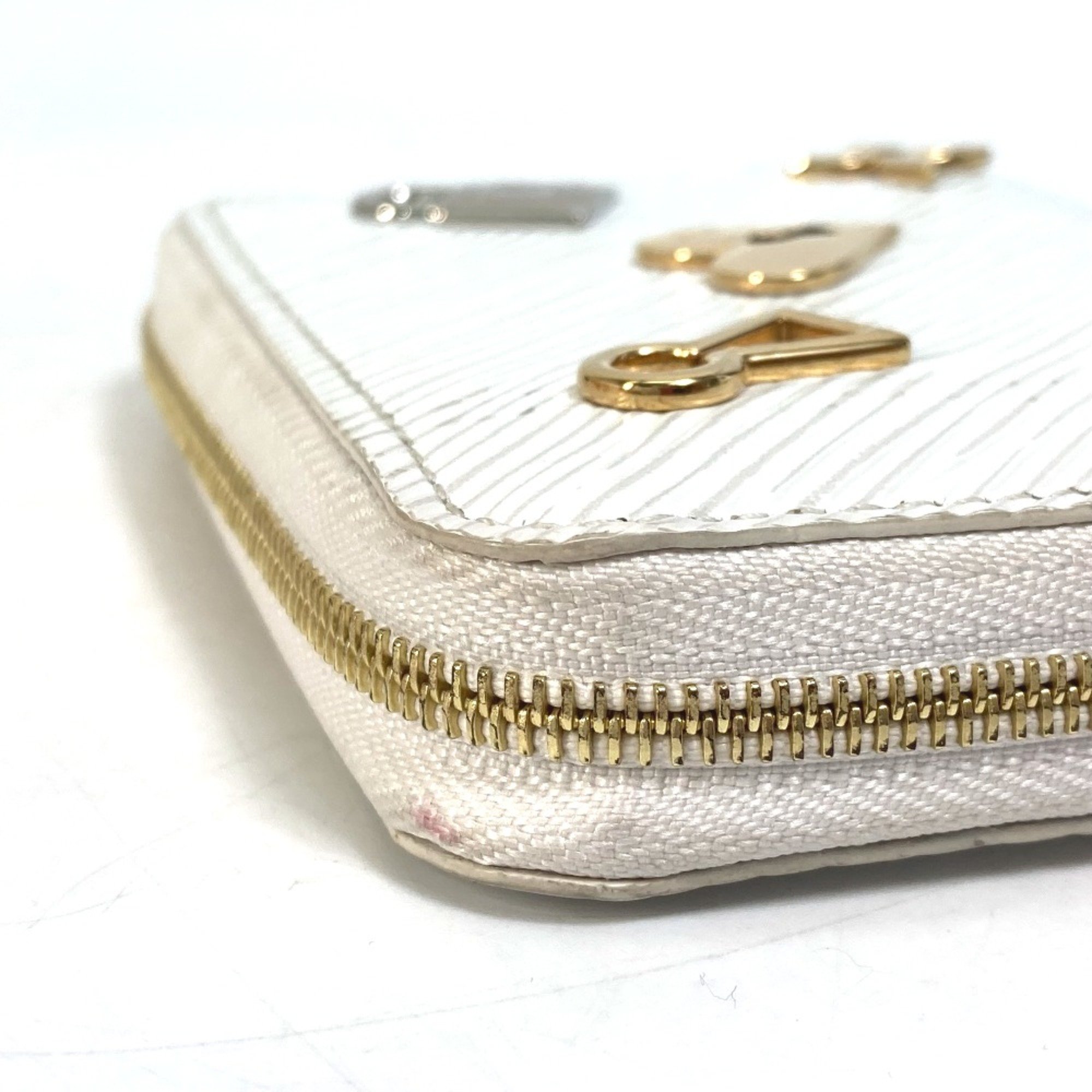 Louis Vuitton M63994 Epi love lock Coin Compartment Wallet coin purse Blanc White