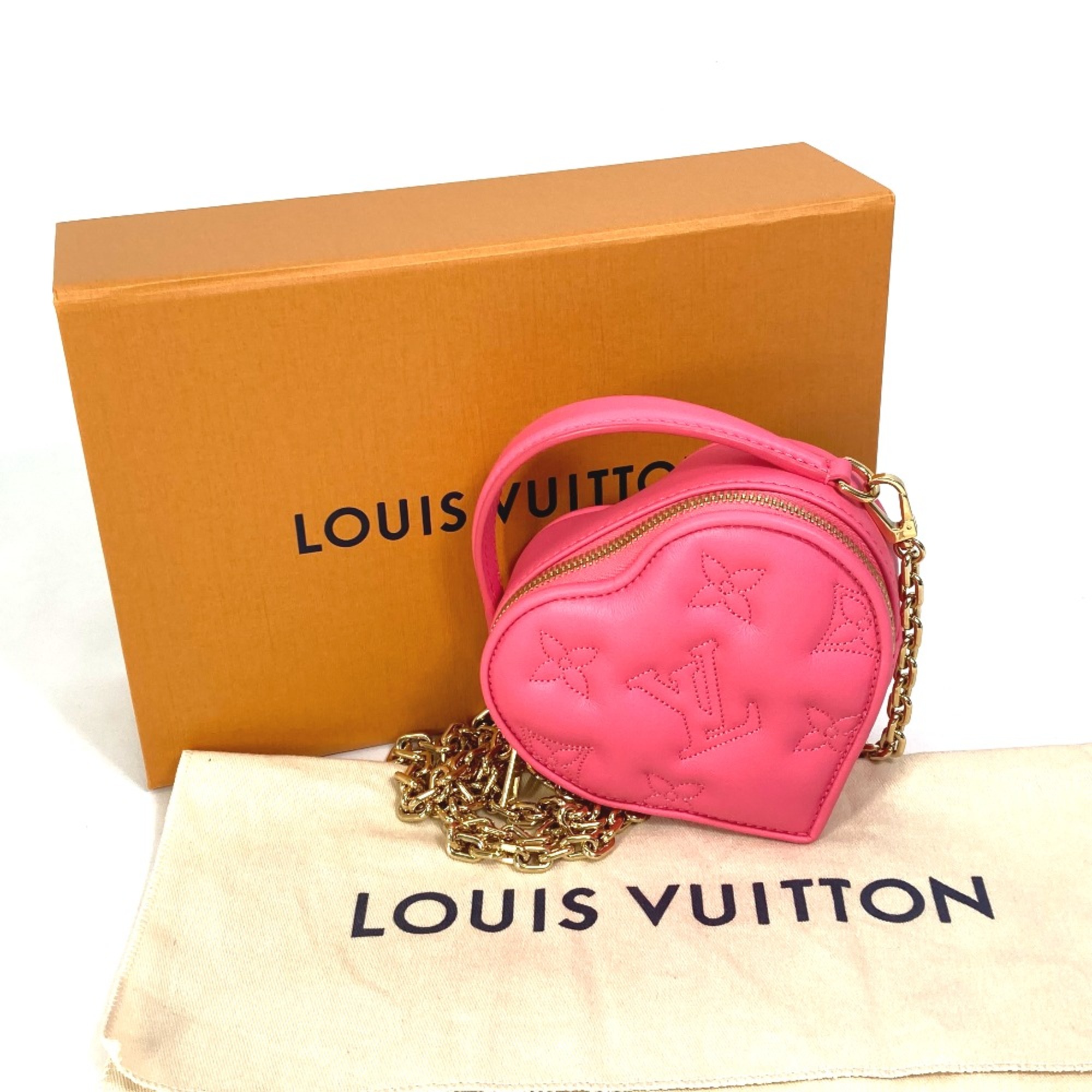 Louis Vuitton M81893 Monogram bubblegram Chain Bag 2WAY Bag Hand Bag Shoulder Bag Dragon fruit pink