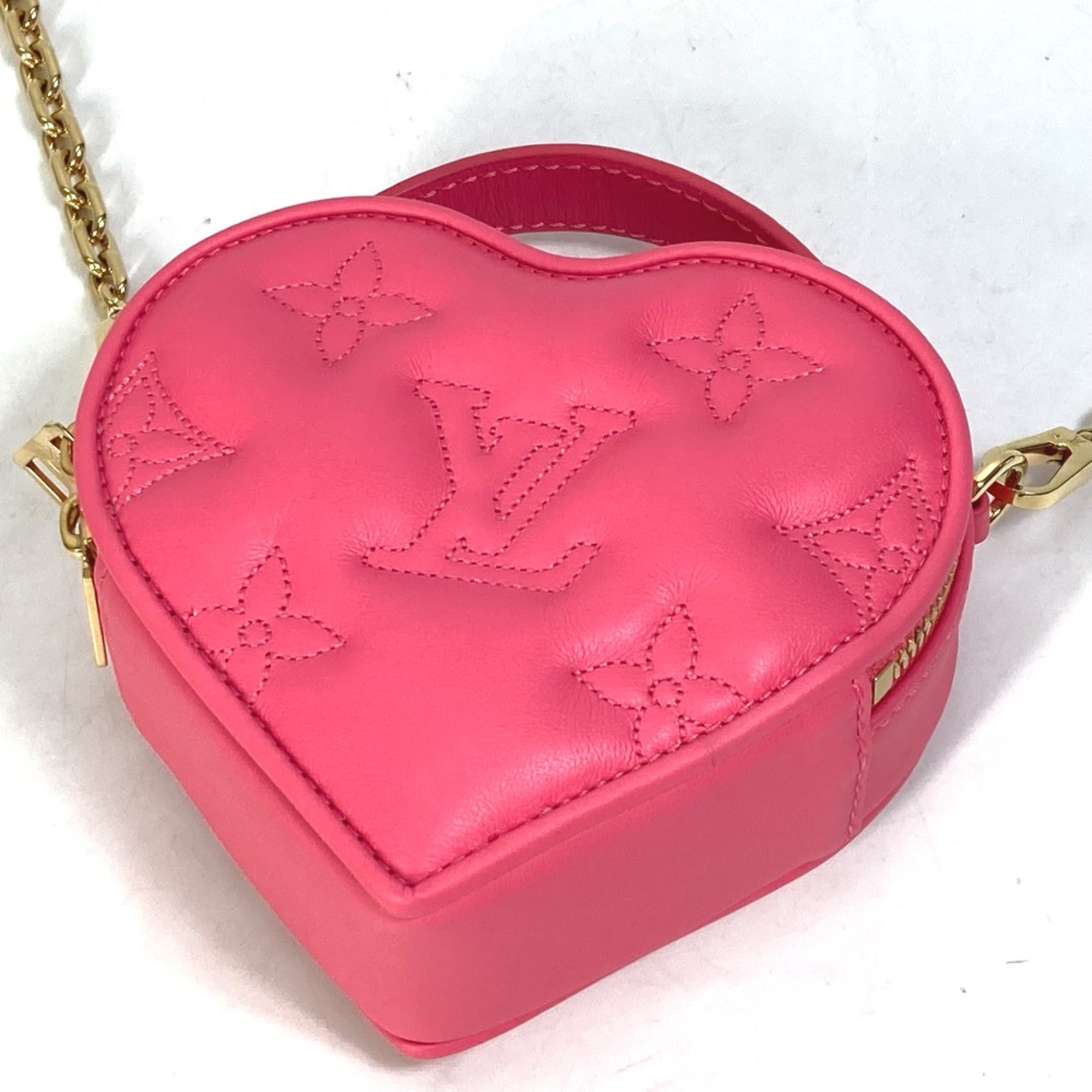 Louis Vuitton M81893 Monogram bubblegram Chain Bag 2WAY Bag Hand Bag Shoulder Bag Dragon fruit pink