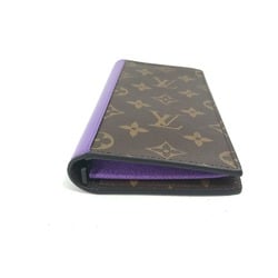 Louis Vuitton M81538 MonogramMacassar Folded flap Long Wallet Brown x purple