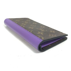 Louis Vuitton M81538 MonogramMacassar Folded flap Long Wallet Brown x purple