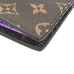 Louis Vuitton M81538 MonogramMacassar Folded flap Long Wallet Brown x purple