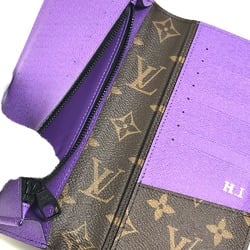 Louis Vuitton M81538 MonogramMacassar Folded flap Long Wallet Brown x purple