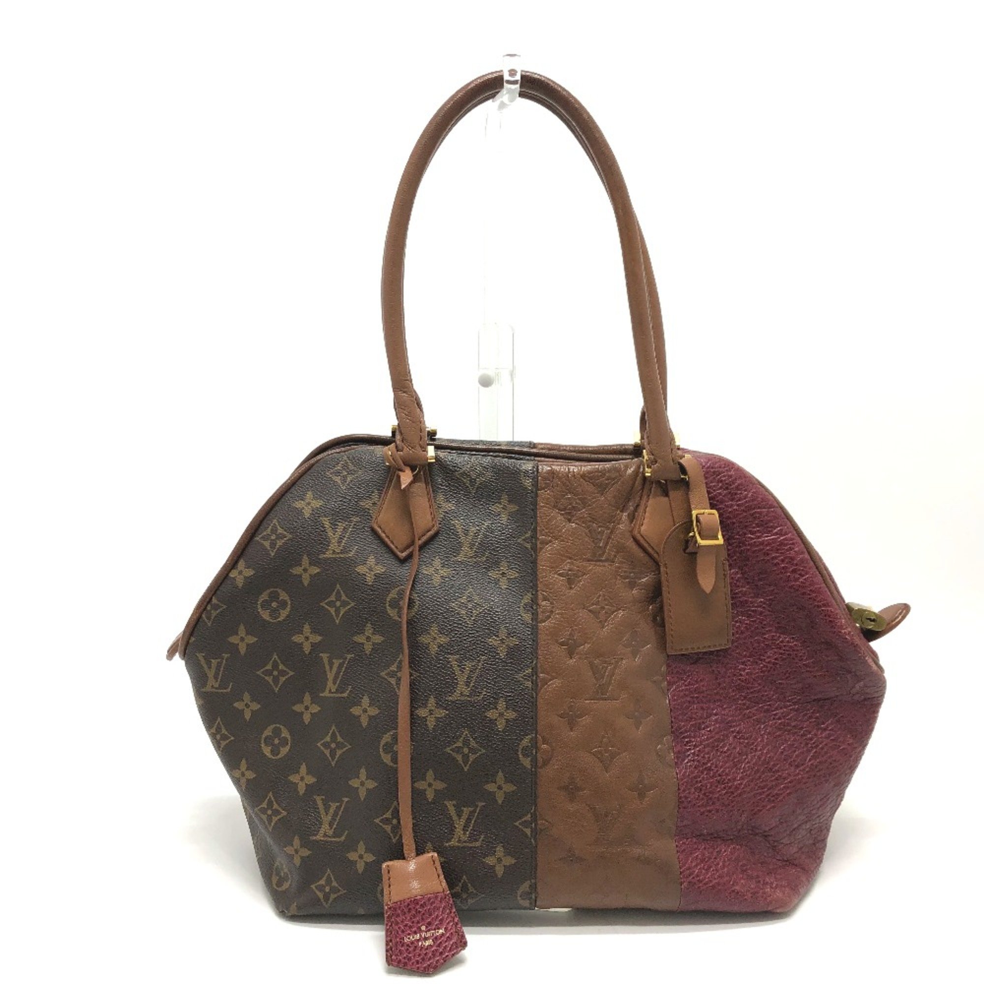 Louis Vuitton M40503 Monogram Tote Bag Bordeaux/Camel Brown GoldHardware