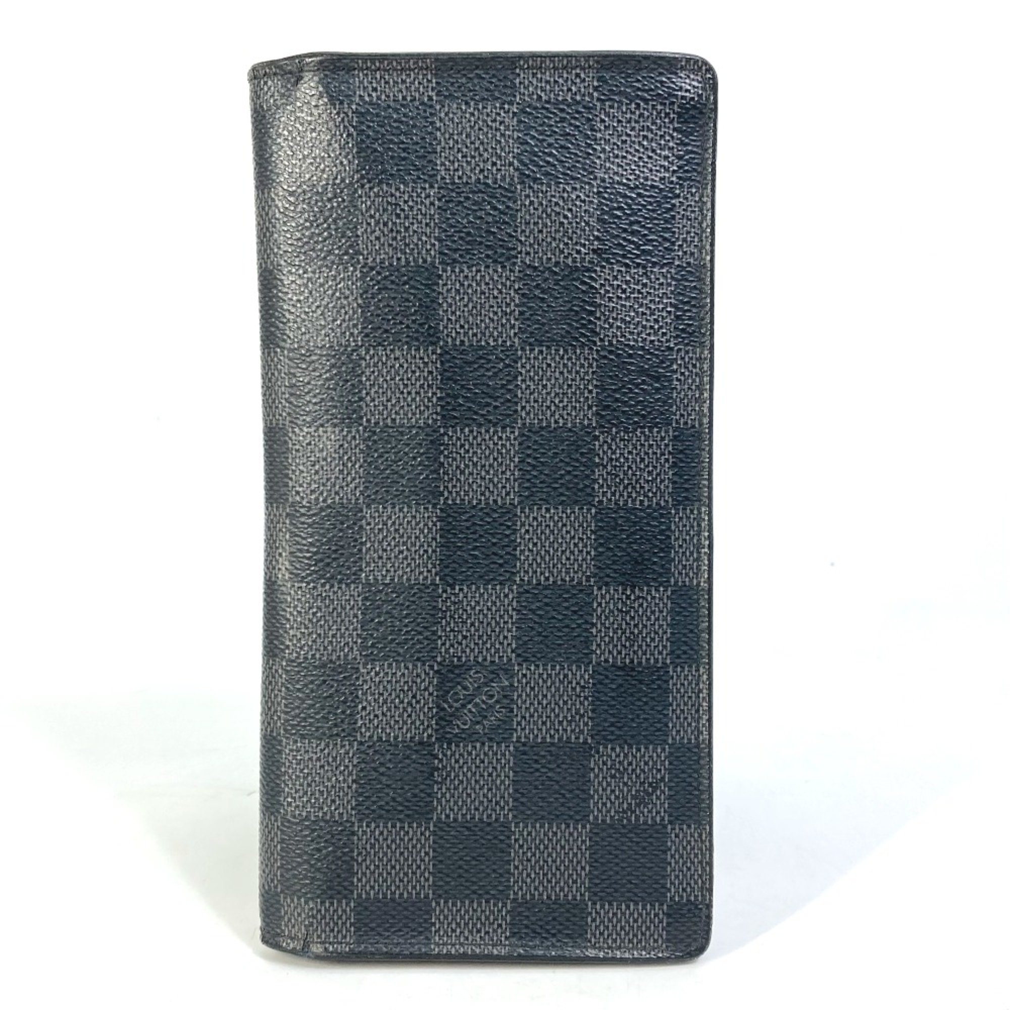 Louis Vuitton N62655 Damier Graphite Old model Bi-fold Long Wallet Black