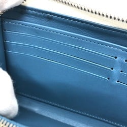 Louis Vuitton M69215 MonogramMahina Zip Around Long Wallet Snow Blue Orage White SilverHardware