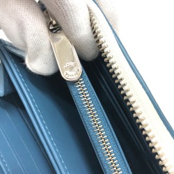 Louis Vuitton M69215 MonogramMahina Zip Around Long Wallet Snow Blue Orage White SilverHardware