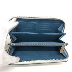 Louis Vuitton M69215 MonogramMahina Zip Around Long Wallet Snow Blue Orage White SilverHardware