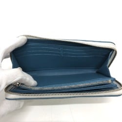 Louis Vuitton M69215 MonogramMahina Zip Around Long Wallet Snow Blue Orage White SilverHardware