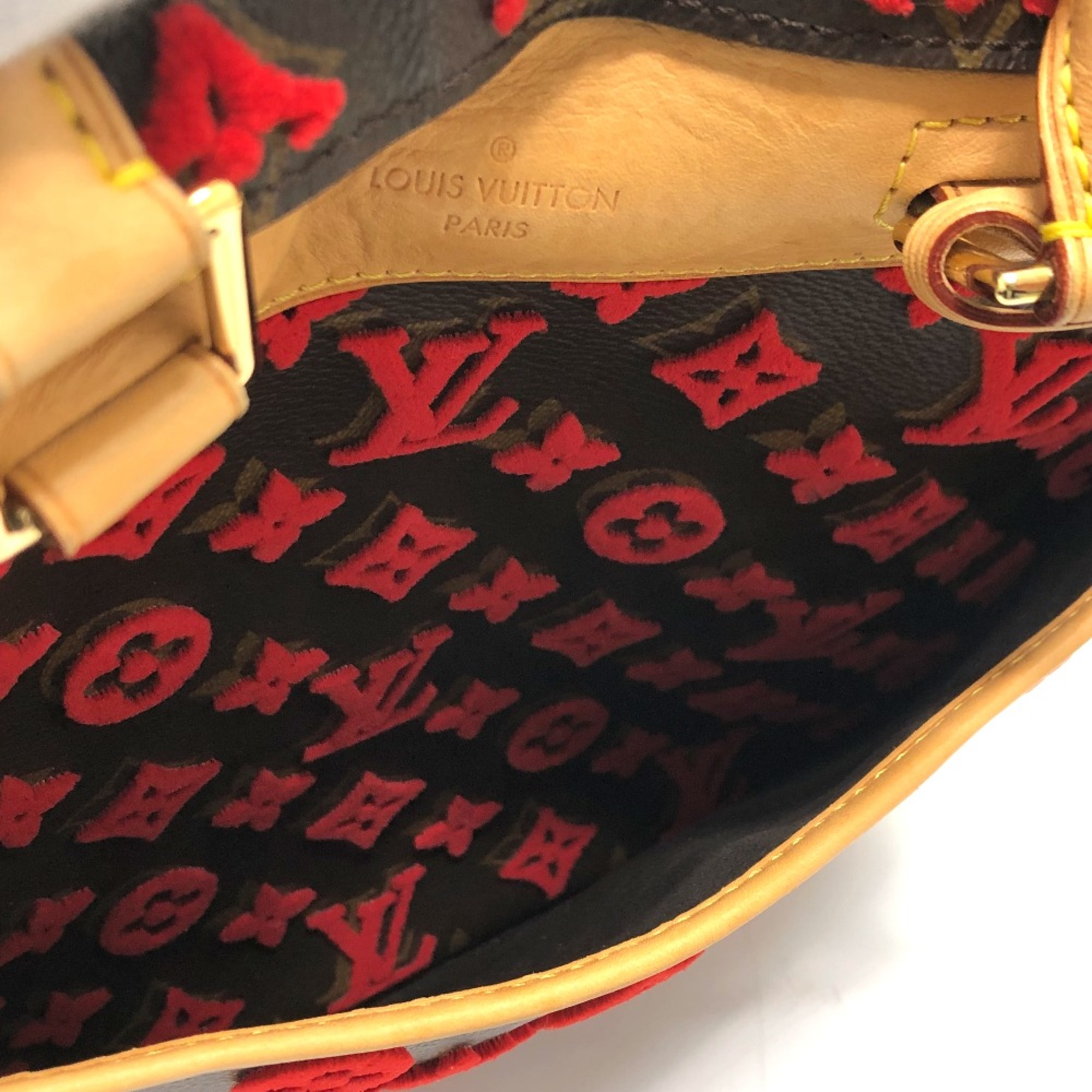 Louis Vuitton M40922 Monogram 3D Tuftage Bag Hand Bag Brown/Red GoldHardware