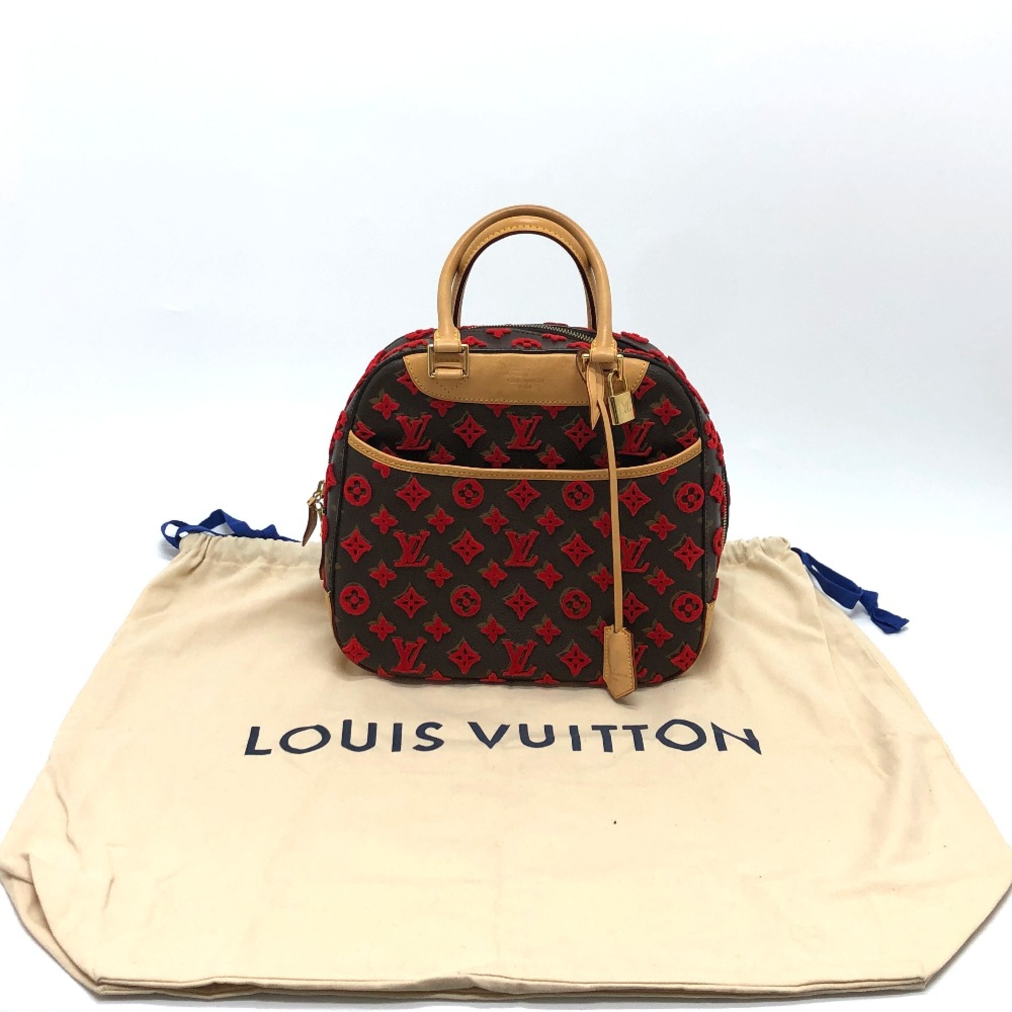 Louis Vuitton M40922 Monogram 3D Tuftage Bag Hand Bag Brown/Red GoldHardware