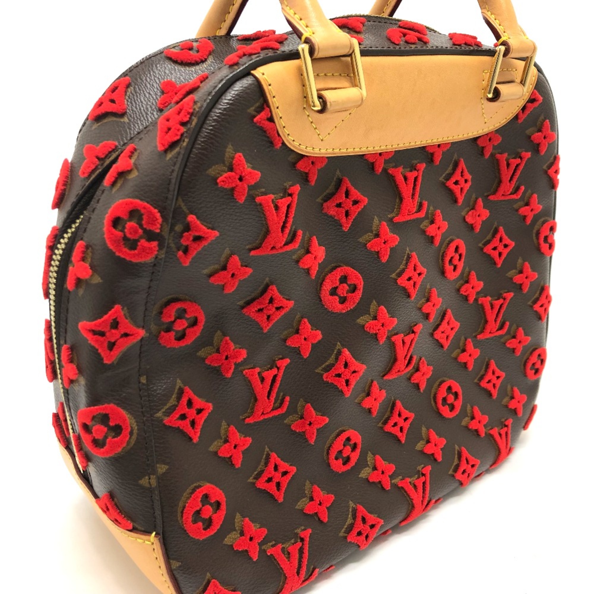 Louis Vuitton M40922 Monogram 3D Tuftage Bag Hand Bag Brown/Red GoldHardware