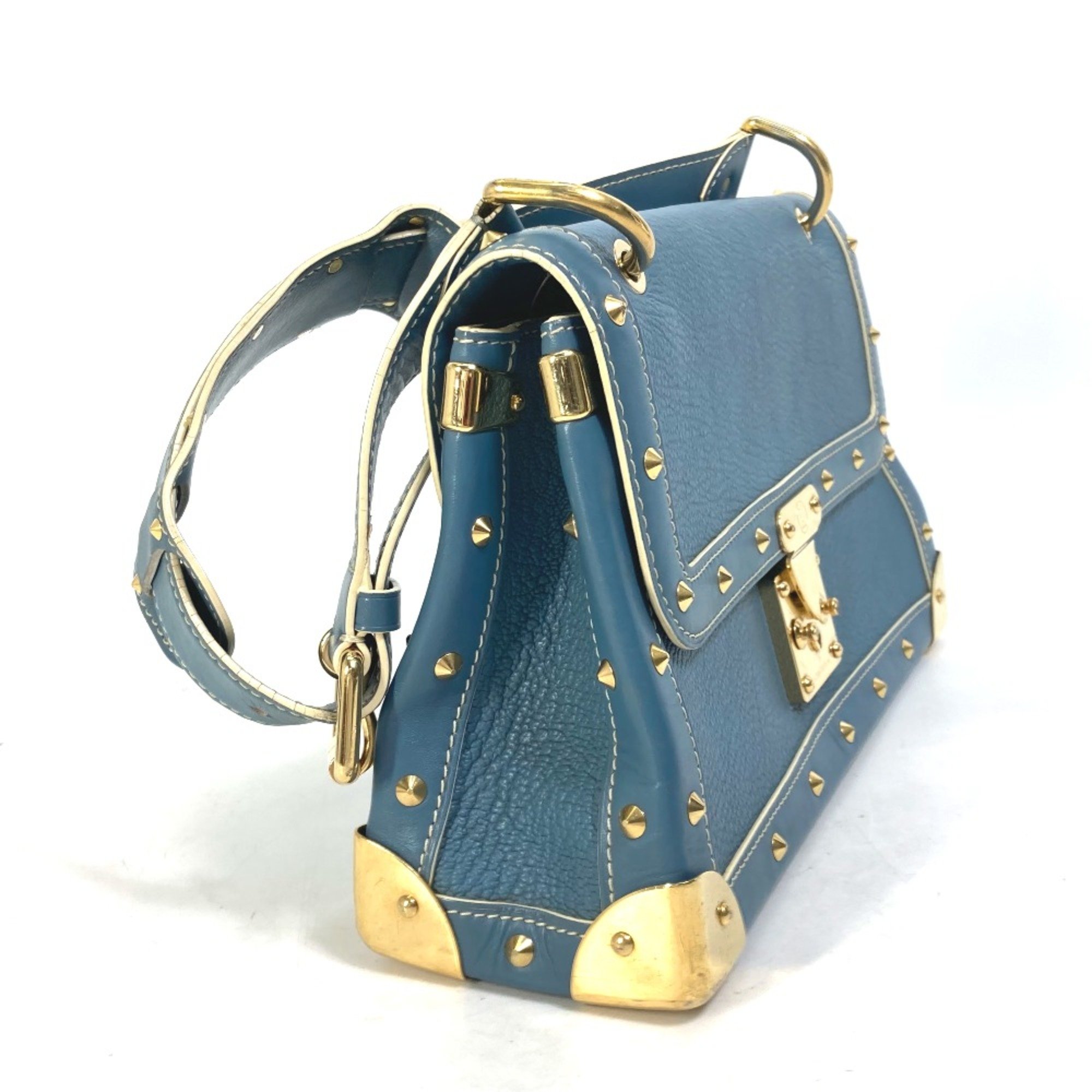 Louis Vuitton M91821 Suhali bag shoulder studs Shoulder Bag blue