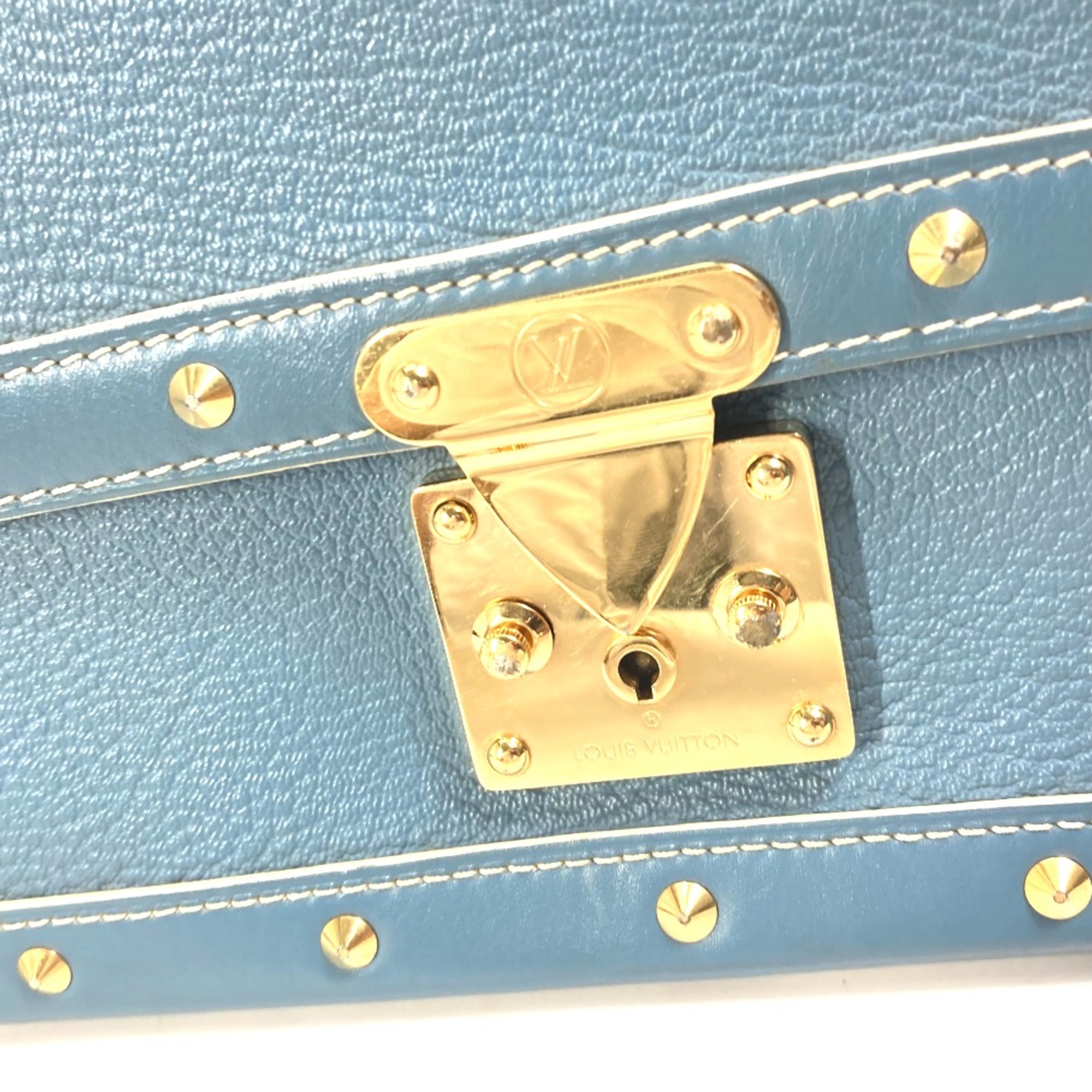 Louis Vuitton M91821 Suhali bag shoulder studs Shoulder Bag blue